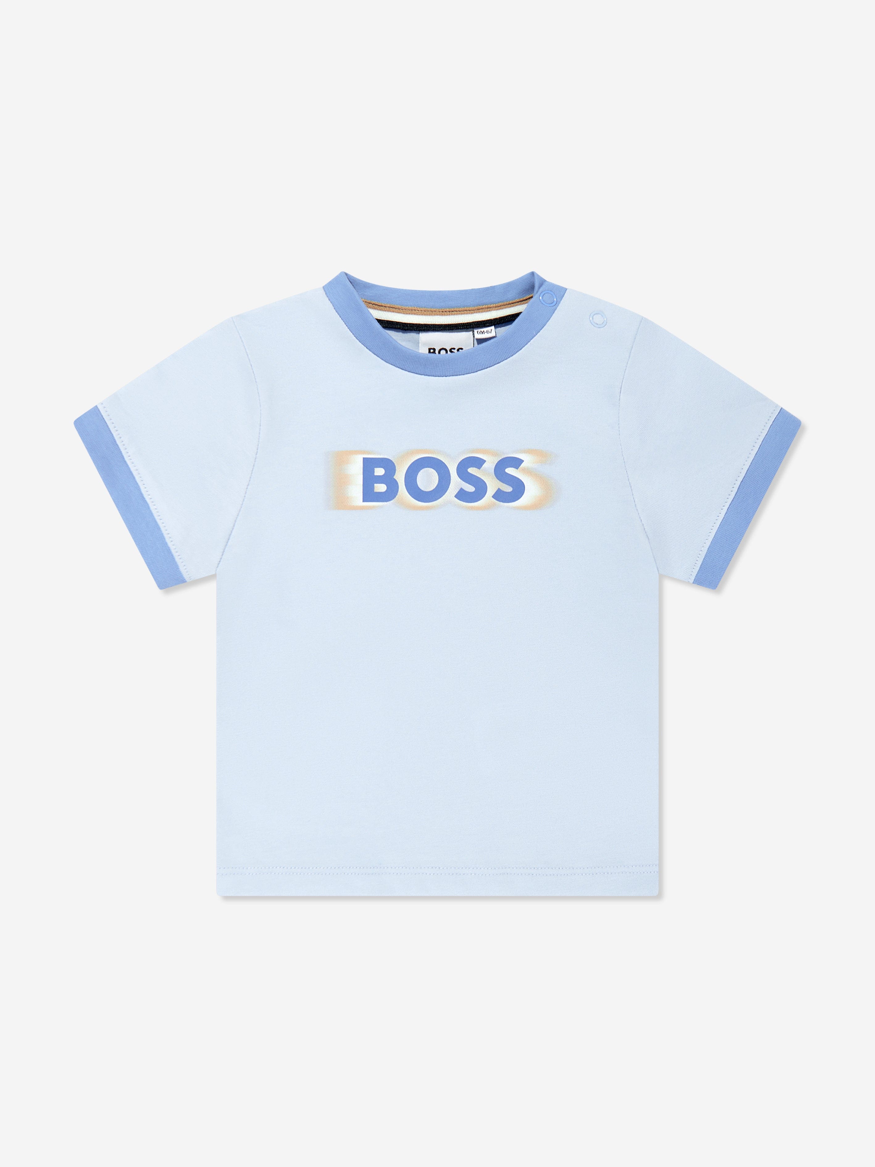 BOSS Baby Boys Navy Logo Print T-Shirt - Casual Cotton Tee for Kids, Toddler & Infant - Perfect for Playdates, Parties & Everyday Wear