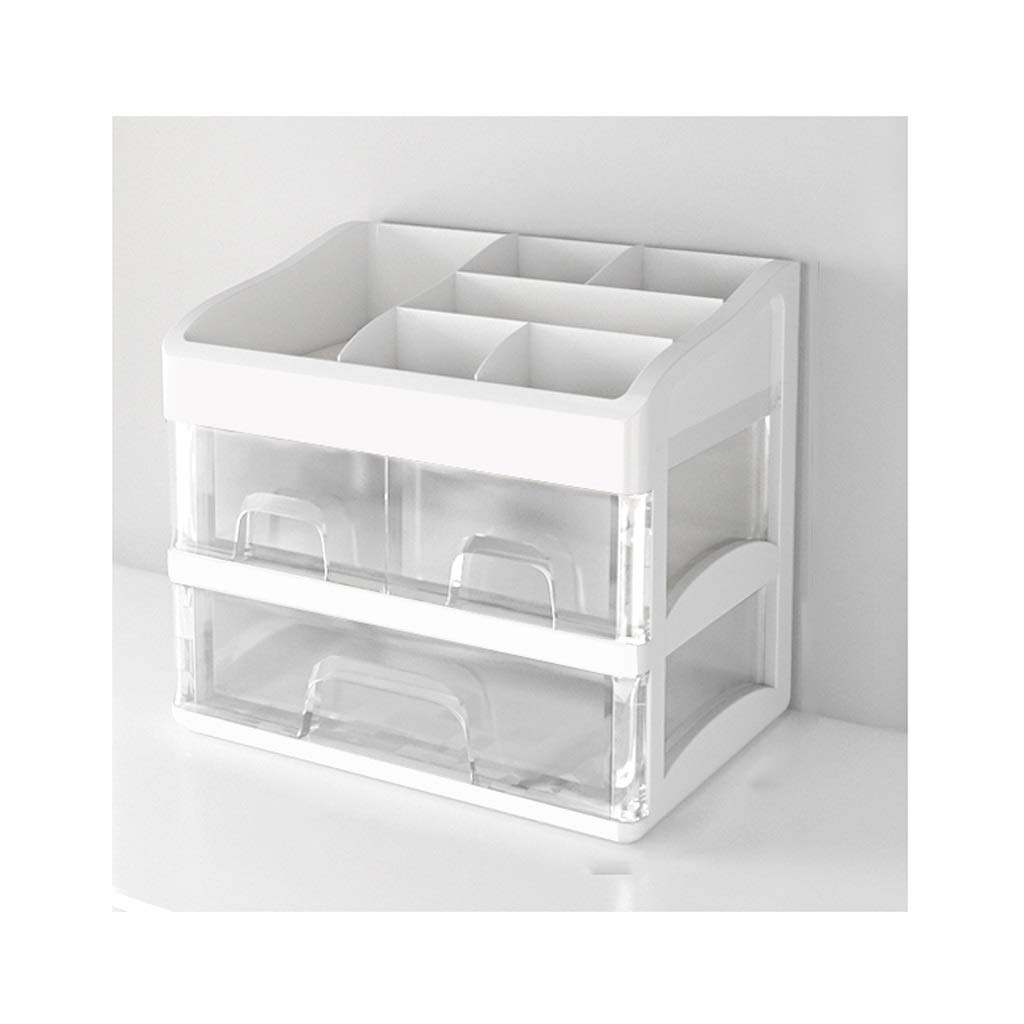 ZYM 1PC Clear Plastic Makeup Organizer with Drawer - Lipstick Holder & Cosmetic Storage Box for Vanity, Bathroom Countertop (Color D) - Perfect for Organizing Lipsticks, Brushes & Beauty Essentials