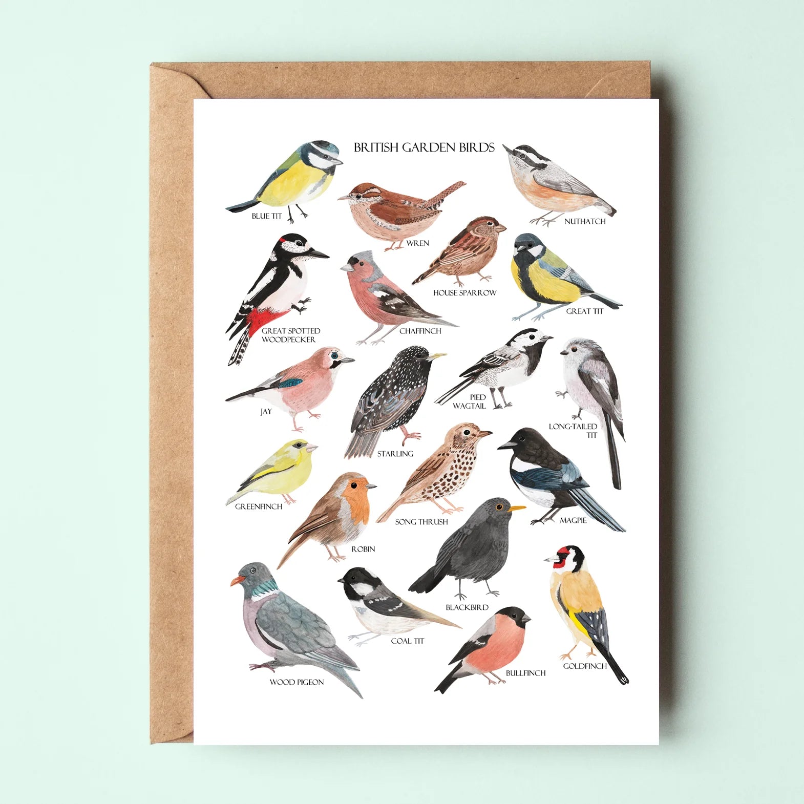 British Garden Birds Greetings Card | Handmade Bird-Themed Stationery | Perfect for Birthdays, Anniversaries & Special Occasions