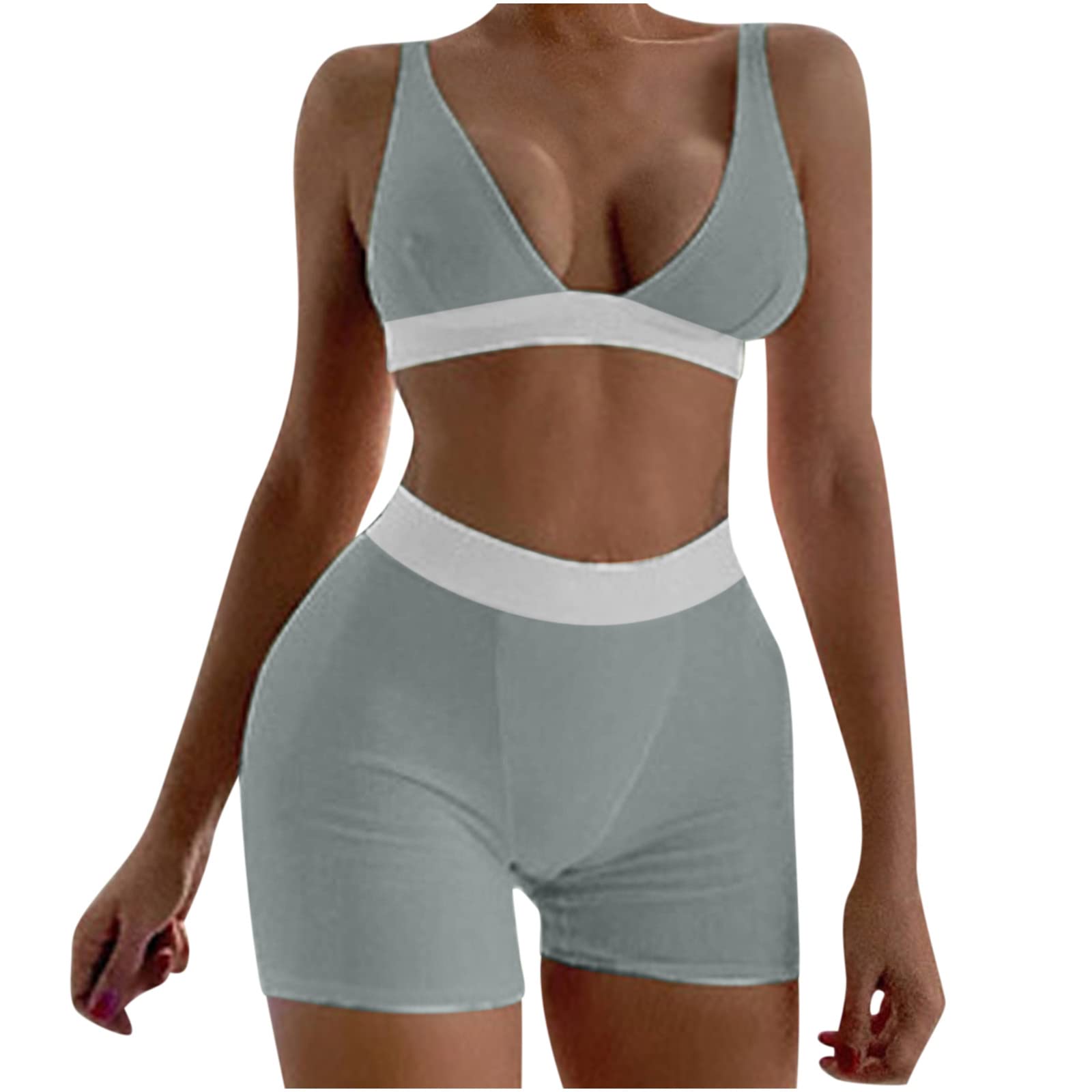Plus Size Workout Sets for Women - Yoga Tops & Shorts for Gym