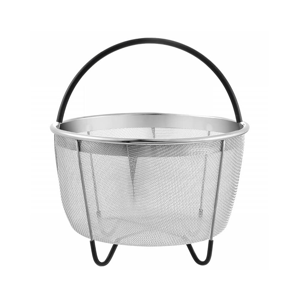 FSYSM Stainless Steel Steamer Basket for Cooking - 21.8 x 21.5cm Mesh Strainer for Eggs, Meat & Vegetables | Perfect for Healthy Meal Prep, Dumplings & Asian Cuisine