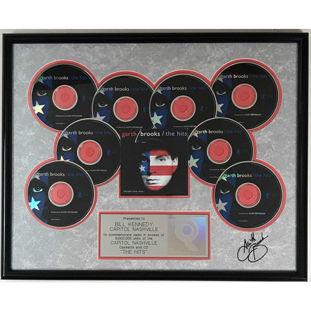 Garth Brooks The Hits RIAA 8x Multi Platinum Album Award - Official Music Collectible for Fans, Display & Home Decor, Perfect for Country Music Lovers & Memorabilia Collections