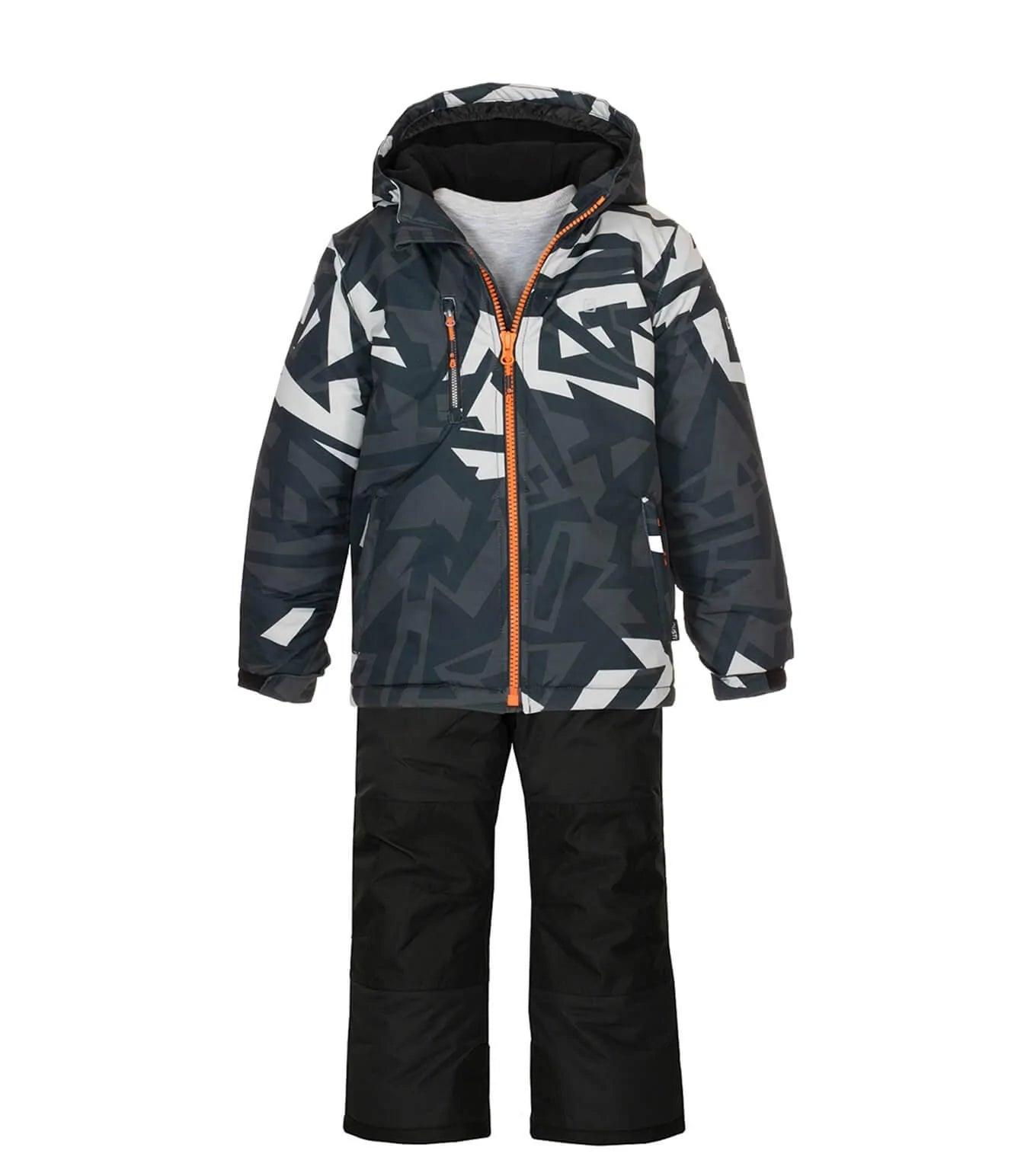 Gusti Lex Insulated Snow Suit for Men & Women - Waterproof Winter Jacket & Pants Set, Charcoal Grey - Perfect for Skiing, Snowboarding & Cold Weather Outdoor Activities