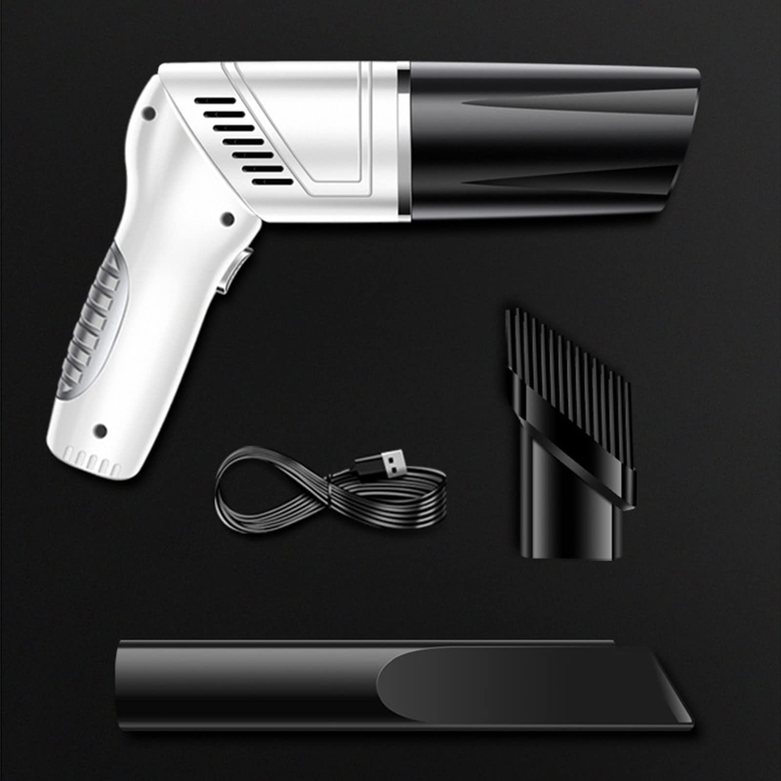 12000Pa Powerful Foldable Handheld Vacuum Cleaner | Cordless Wet/Dry Portable Vacuum for Car, Home & Office | Compact Design with Large Suction for Pet Hair & Debris | Ideal for Car Cleaning, Housekeeping & Pet Grooming (White)
