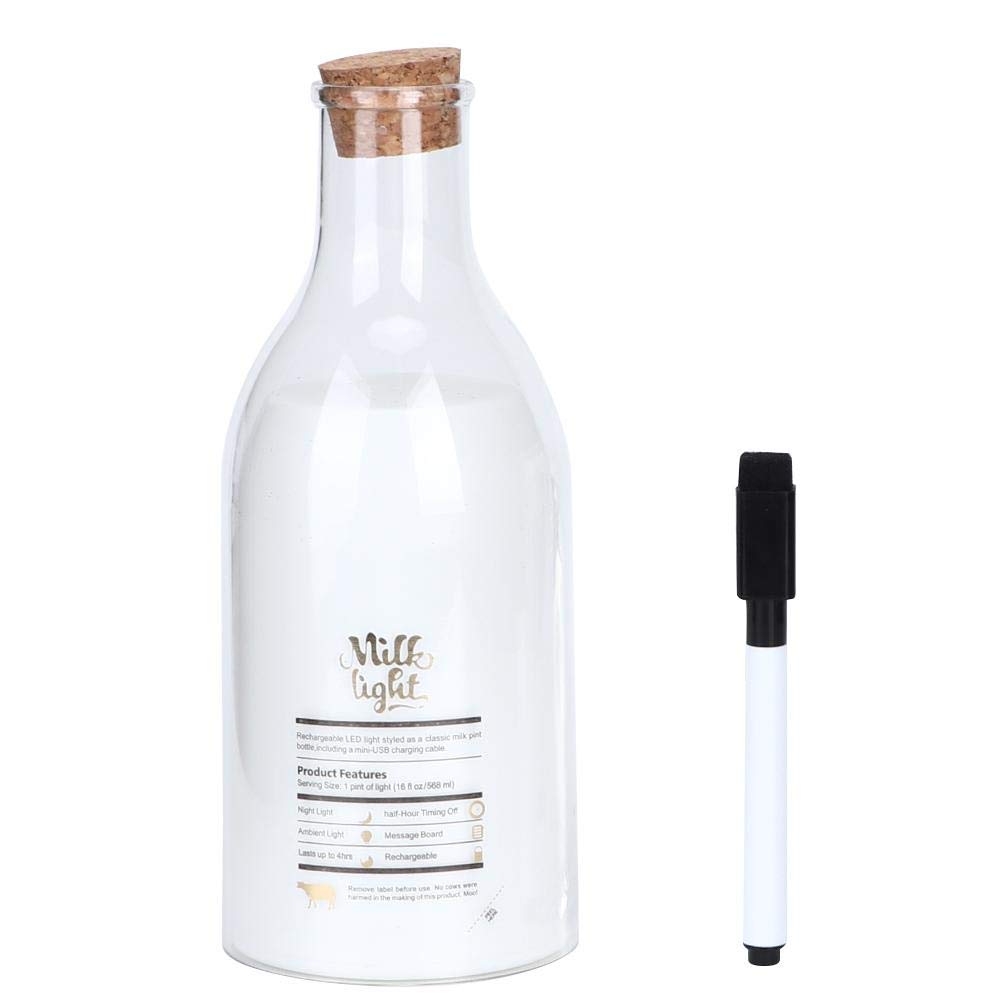 LED Night Light Milk Bottle - High Brightness White Bedside Lamp for Nursery, Kids Room & Bedroom | Perfect for Night Feeding, Reading & Relaxation