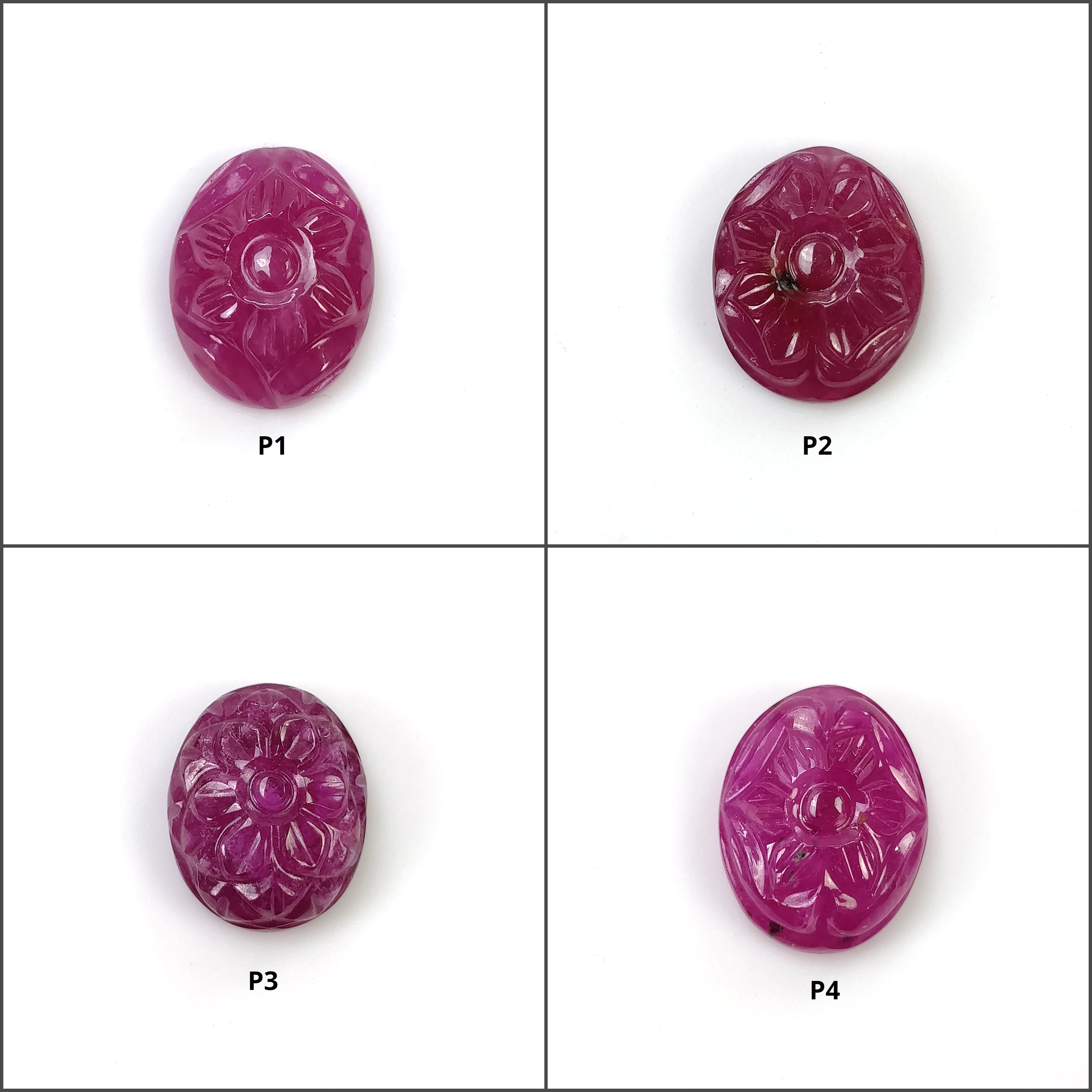 Natural Glass-Filled Ruby Gemstone Carving - Handcrafted Oval Pinkish Red Ruby for Jewelry Making & Collectibles | Perfect for Rings, Necklaces & Gifts
