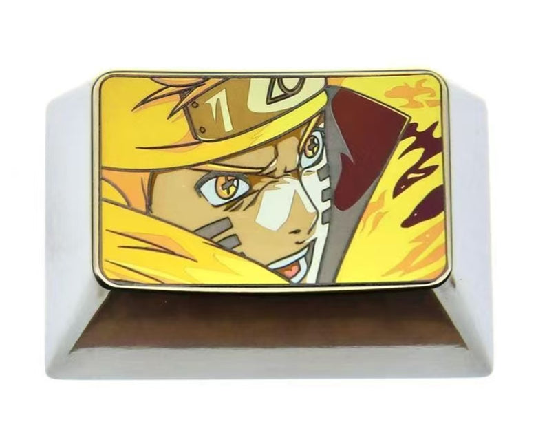 Naruto Uzumaki & Sasuke Uchiha 1.5U Titanium Alloy Anime Keycaps - Custom Metal Keycaps for Mechanical Keyboards - Perfect for Gaming & Anime-Themed Setups