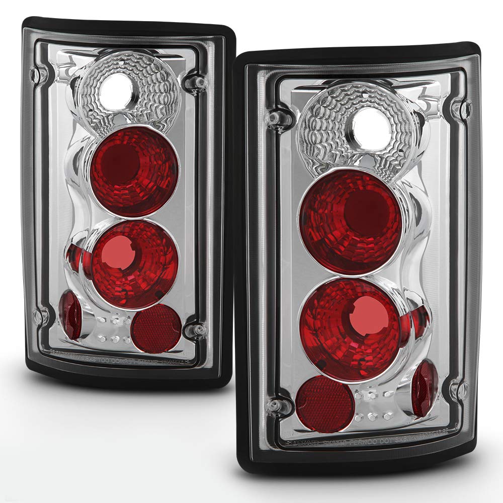 ACANII Chrome Tail Lights Pair for 2000-2006 Ford Excursion & 1995-2006 Econoline Van E-Series - Left+Right Titanium Clear LED Brake Lamps - Upgrade for Enhanced Visibility & Style