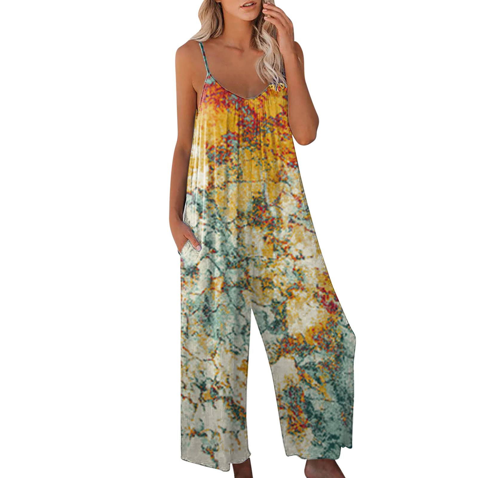 FEDULKSTORE Women's Sexy Off-Shoulder Animal Print Jumpsuit - Formal Loose Long Romper with Wide Leg (Orange, Size S) - Perfect for Parties, Date Nights & Special Occasions