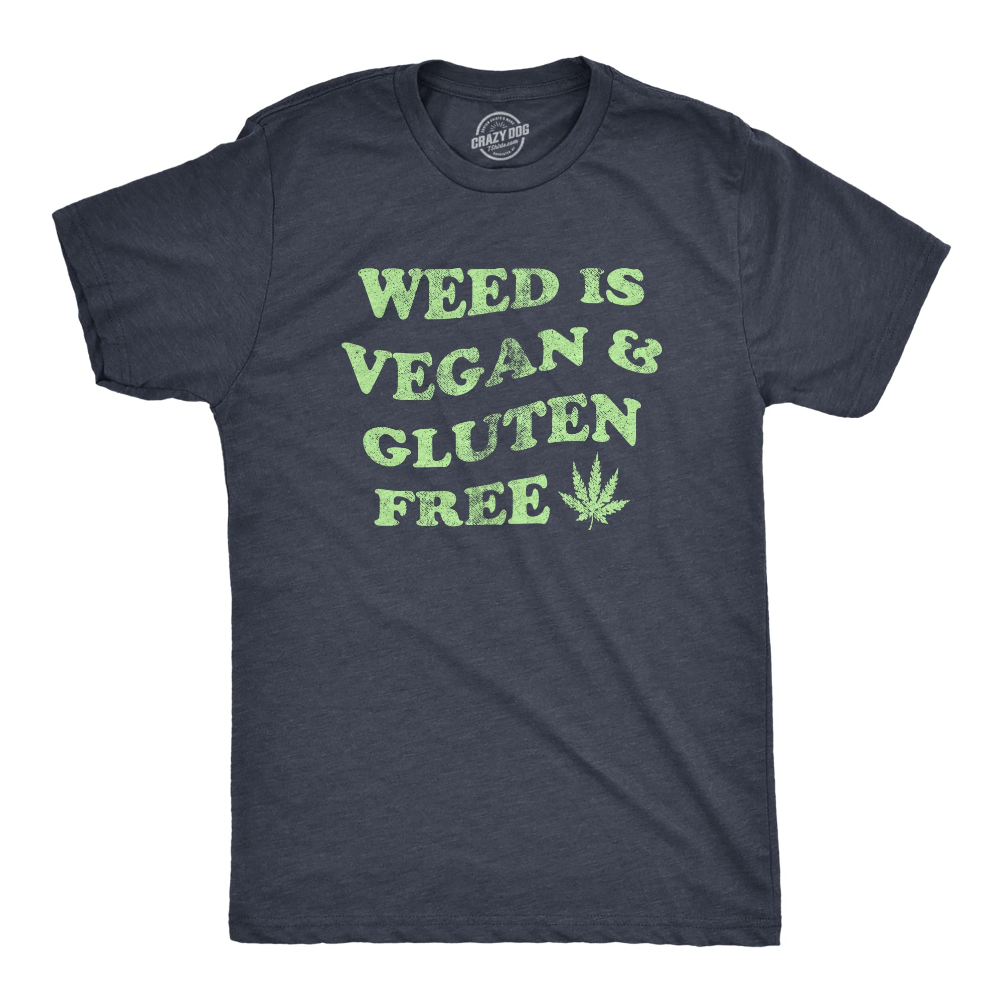 Funny Sarcastic 420 Vegan Weed T-Shirt for Men - Gluten Free Graphic Tee with Pot Joke Text - Perfect for Stoner Gifts, 420 Parties & Casual Wear