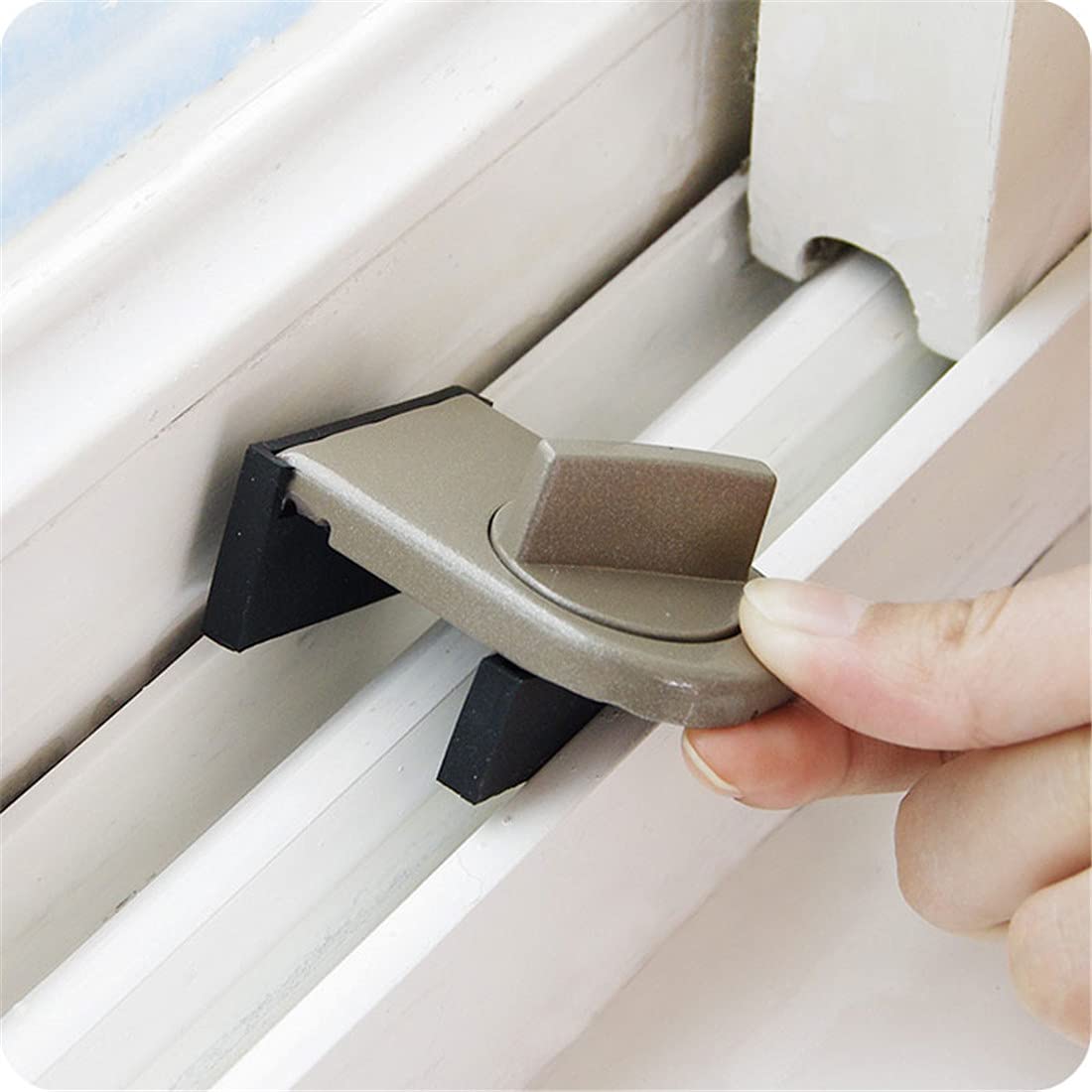 Adjustable Window Security Lock - Anti-Theft Protection Latch & Mobile Window Stopper for Enhanced Home Safety (Ideal for Sliding Windows, Patio Doors & Childproofing)