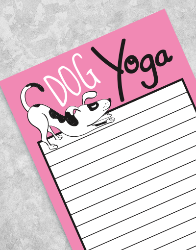 Dog Yoga Shopping List Pads - Cute Notepads for Pet Lovers - Perfect for Grocery Lists, To-Do Lists & Dog Yoga Class Planning