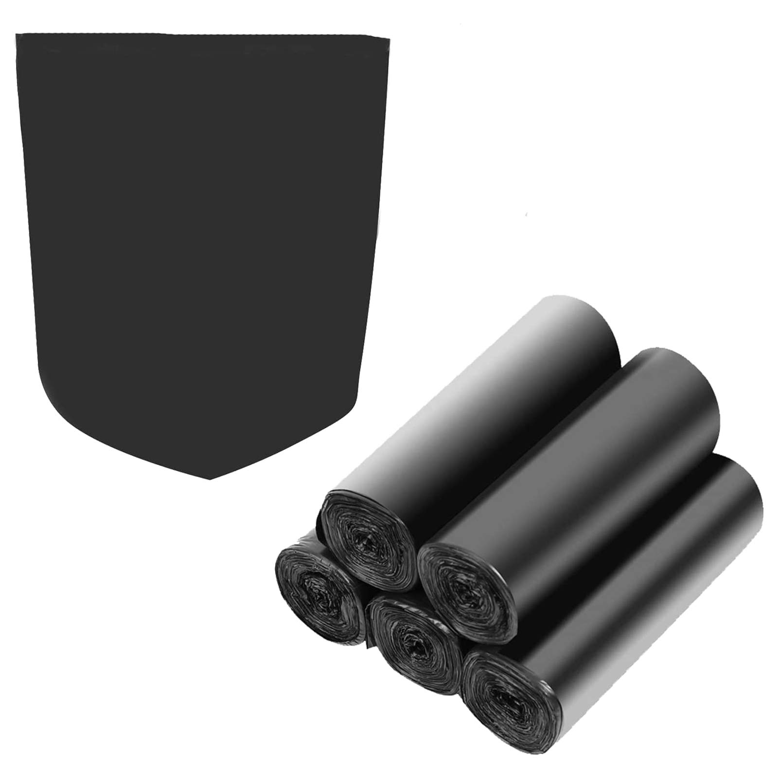 4-6 Gallon Biodegradable & Compostable Trash Bags - 100 Count Eco-Friendly Recycled Garbage Bags for Bathroom, Kitchen, Bedroom, Living Room & Office Use - Perfect Waste Basket Liners for Sustainable Home Cleaning (Black)