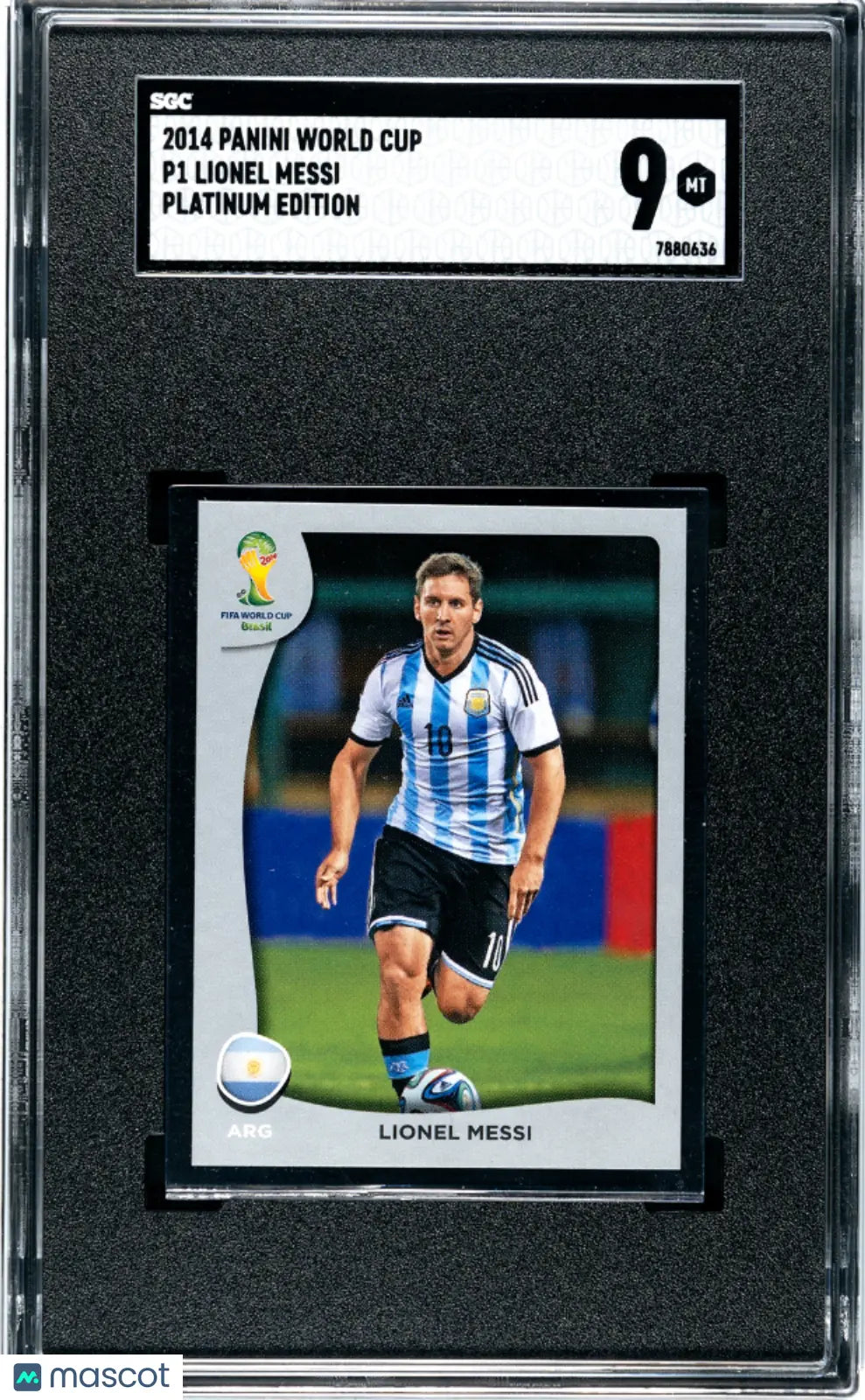 2014 Panini World Cup Platinum Edition Lionel Messi SGC 9 #P1 Soccer Trading Card - Perfect for Collectors, Fans & Sports Memorabilia Enthusiasts