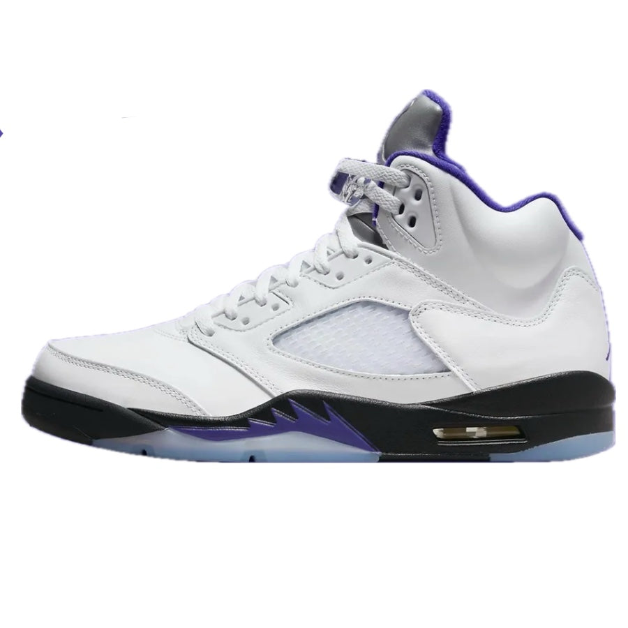 Air Jordan 5 Retro Dark Concord White Black Basketball Shoes - Men's High-Top Sneakers for Streetwear & Court Performance
