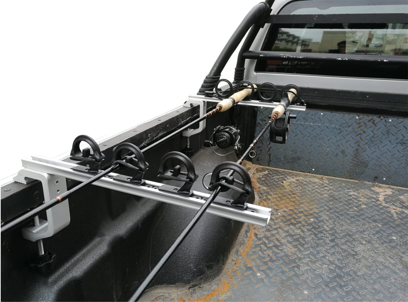 Brocraft Aluminum Clamp-On Fishing Rod Holder for Trucks & Boats - Heavy Duty Adjustable Truck Bed Rod Holder for Anglers | Perfect for Trolling, Surf Fishing & Offshore Adventures