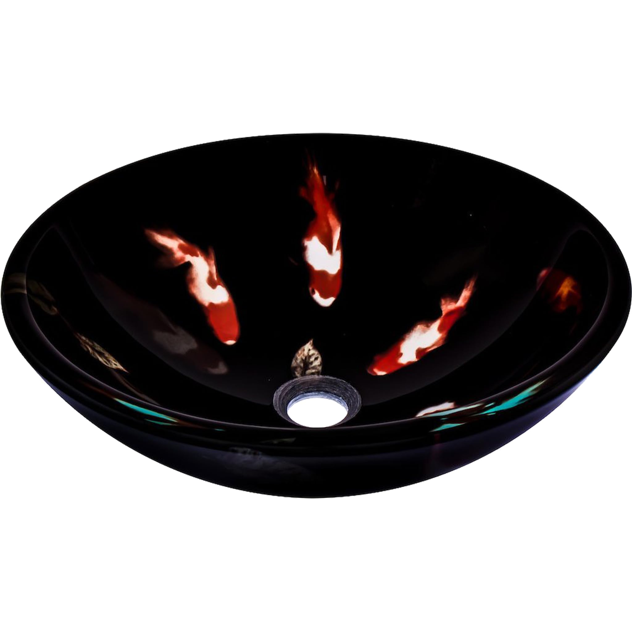 Novatto FICHE Modern Glass Vessel Bathroom Sink - TID-195 - Stylish Above Counter Basin for Bathroom Vanity, Powder Room & Luxury Home Decor