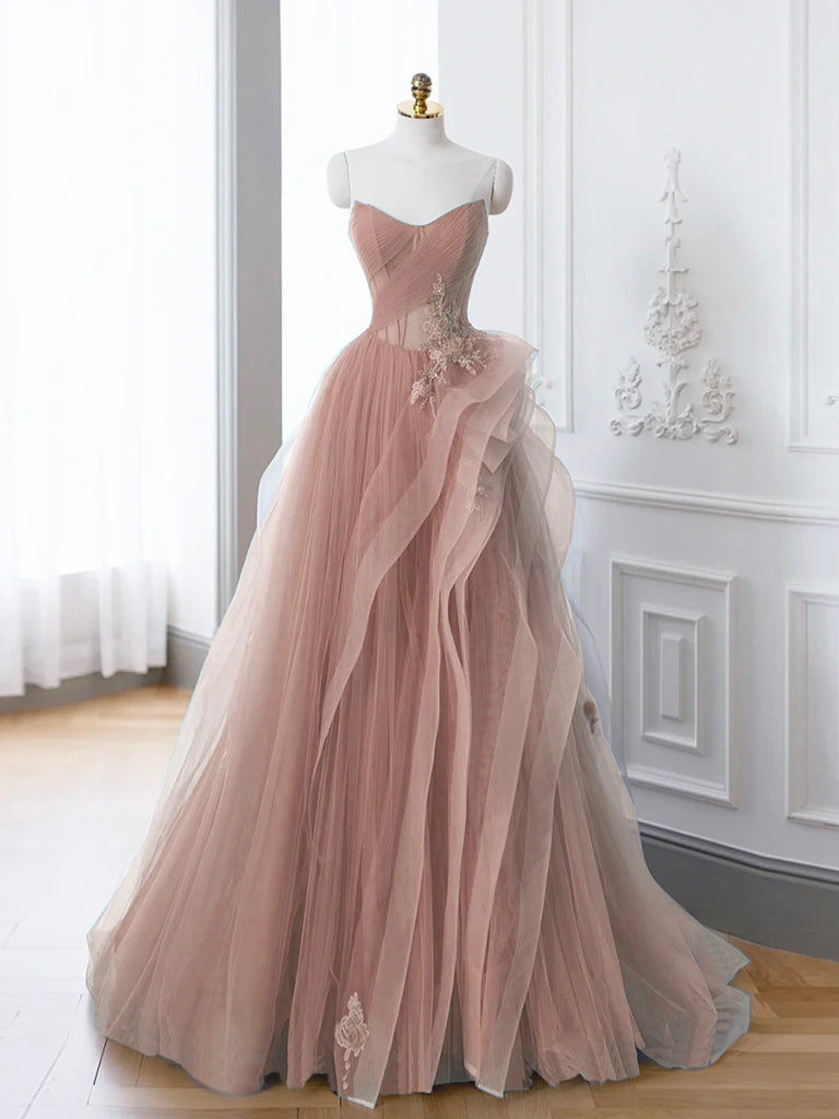 Elegant Pink A-Line Off Shoulder Long Prom Dress with Lace Detail - Perfect for Evening Gala, Formal Dance & Special Occasions