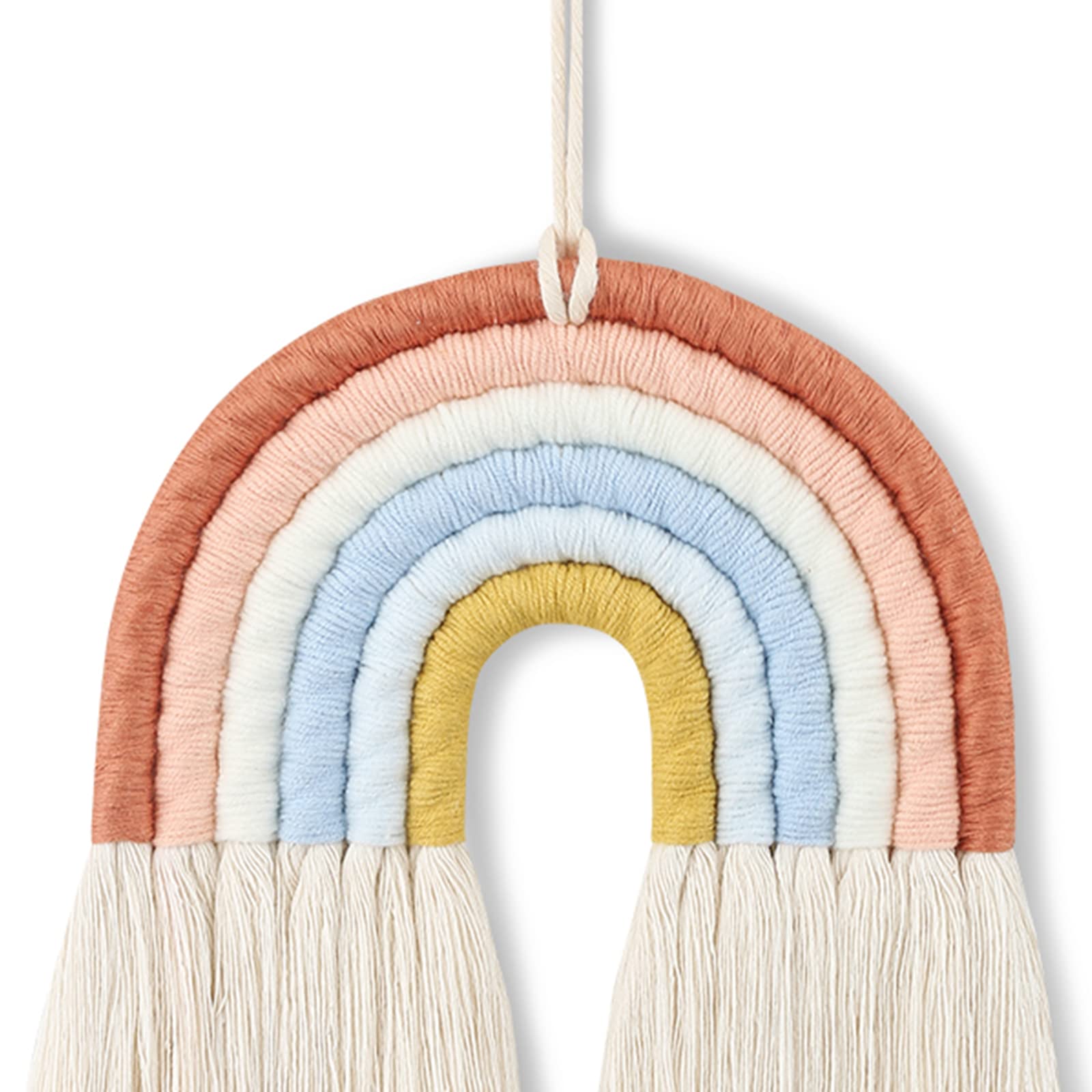 Macrame Rainbow Wall Hanging - Boho Nursery Decor for Girls Room & Playroom