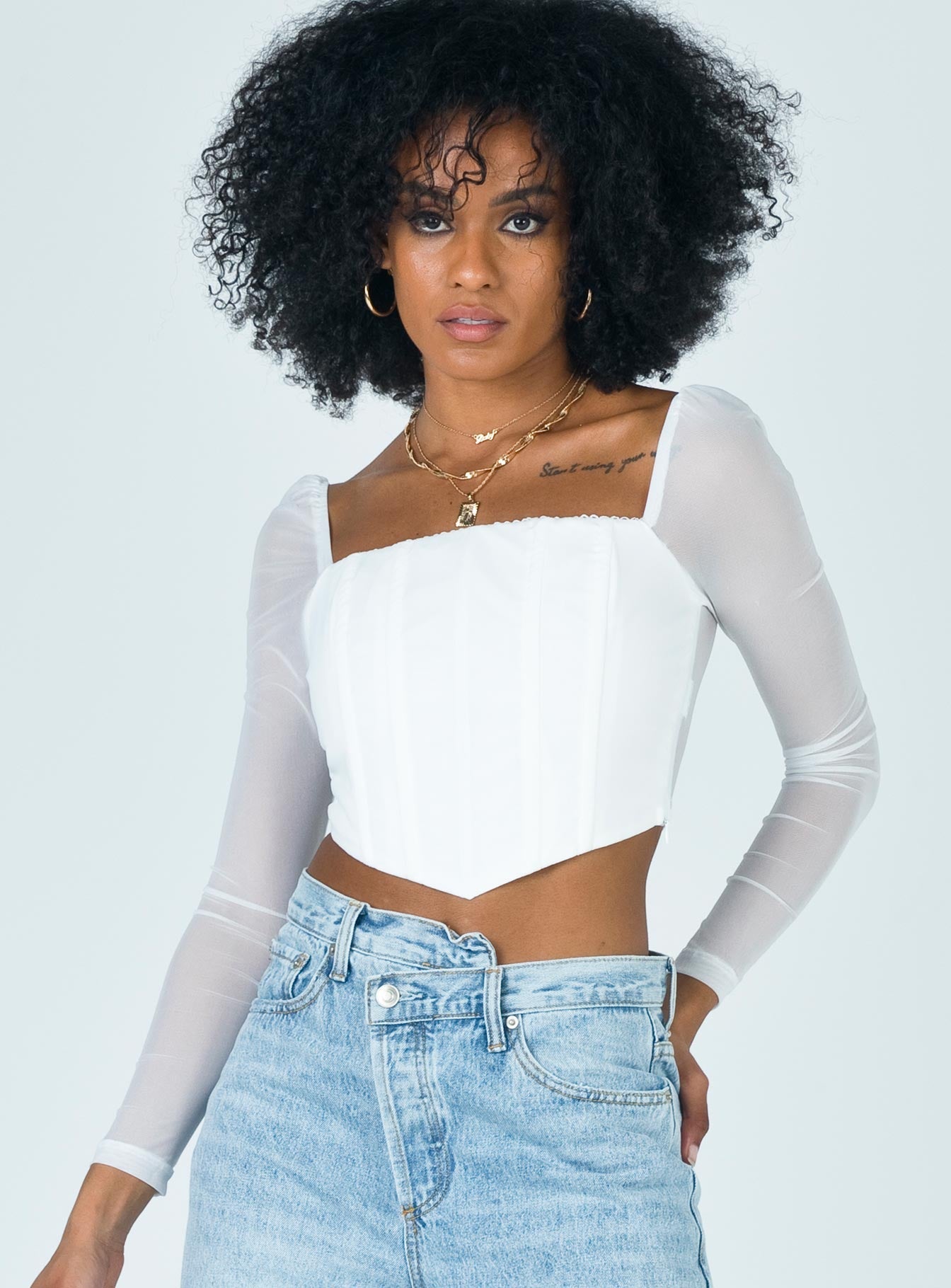 Beverly Long Sleeve Women's Blouse in White | Elegant Casual Top for Work, Date Night & Everyday Wear