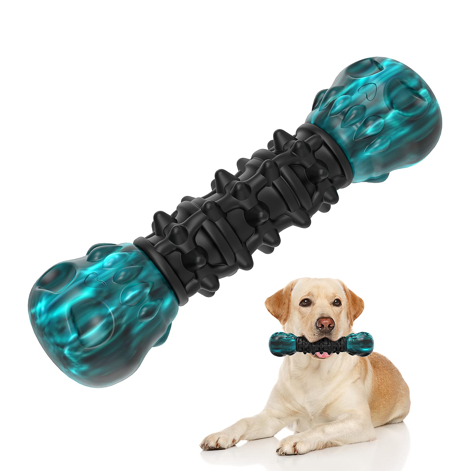 Buumin Natural Rubber Dog Chew Toys - Dental Teething Stick for Puppies & Adult Dogs | Nylon Rubber Molar Stick for Teeth Cleaning | Perfect for Teething Puppies, Aggressive Chewers & Dental Care