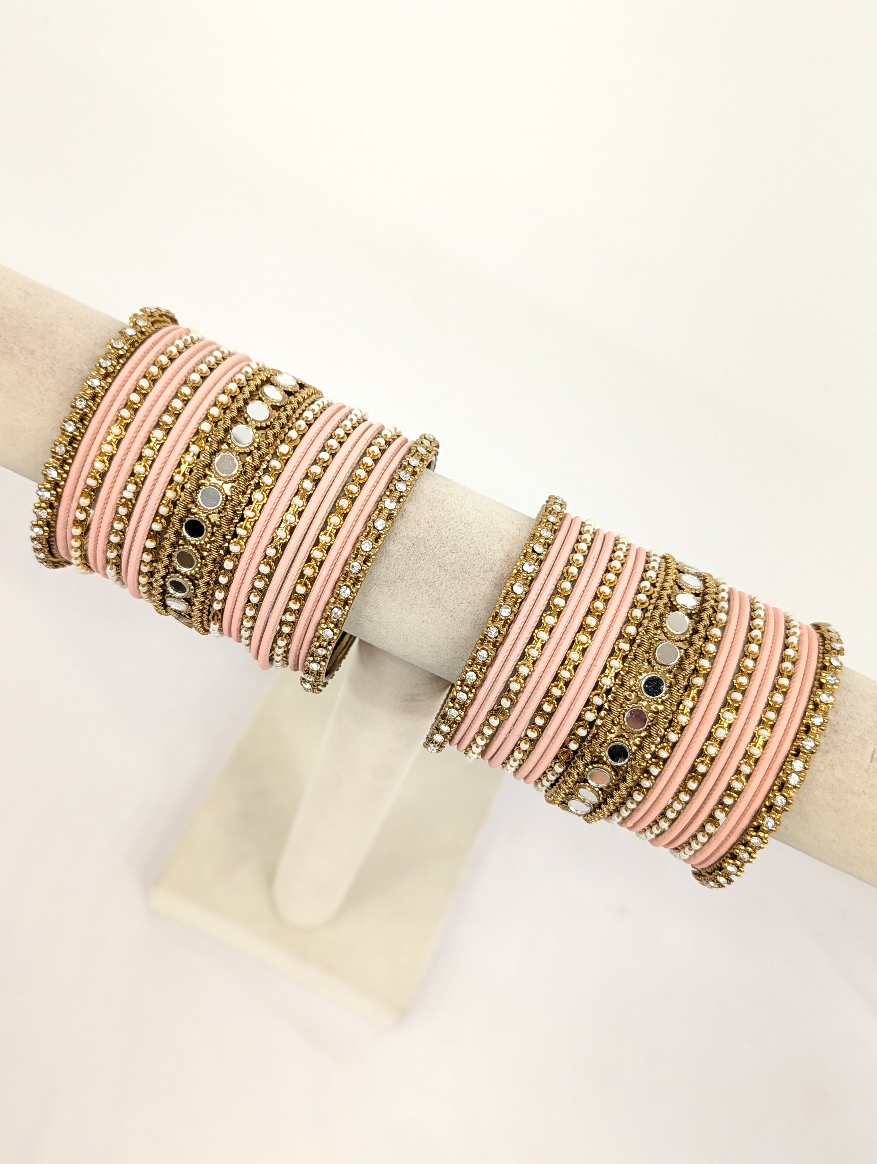 Madhuri Mirror Bangles - 2 Hand Set | Traditional Indian Jewelry for Women | Perfect for Weddings, Festivals & Cultural Events
