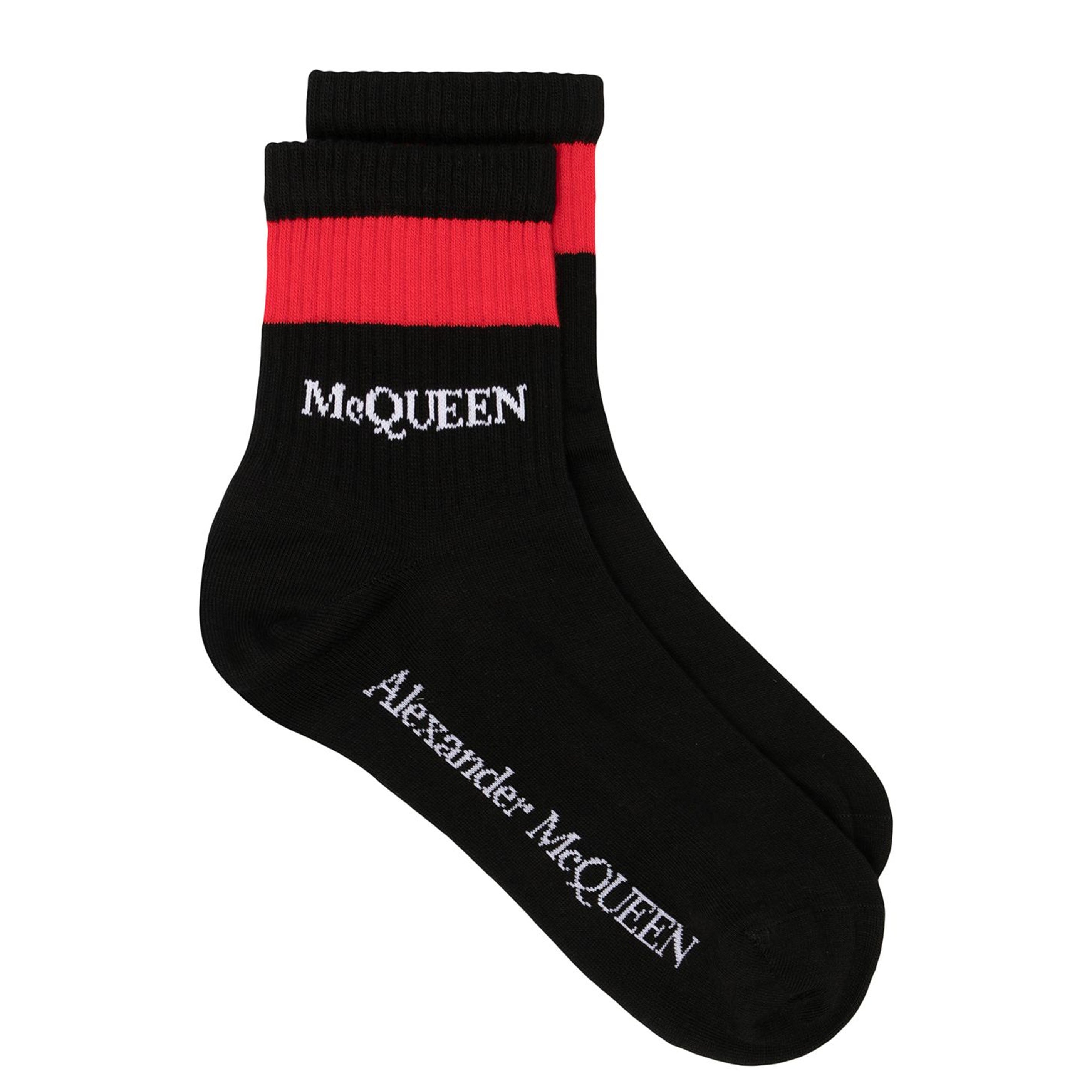 **Red Stripe Sport Socks for Men & Women - Breathable Black/Red Athletic Socks for Running, Gym & Casual Wear**