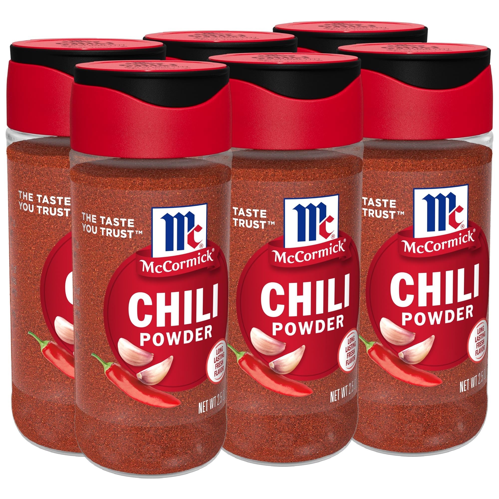 McCormick Premium Chili Powder, 2.5 oz (6-Pack) - Authentic Mexican Spice Blend for Cooking, Seasoning & BBQ - Perfect for Tacos, Chili & Grilling