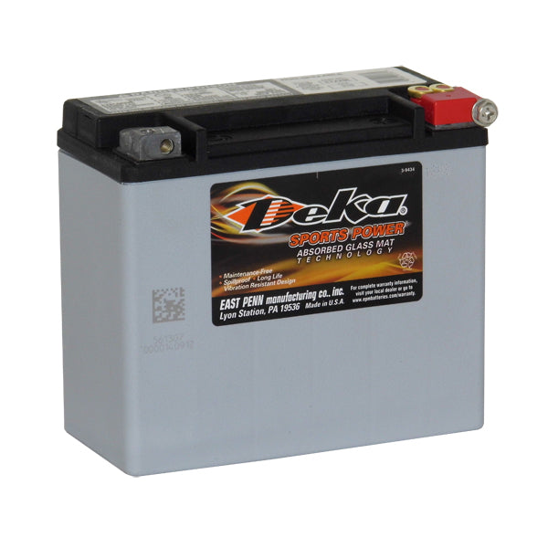 Deka ETX18L AGM Motorcycle Battery - High Performance, Maintenance-Free, 12V 18Ah - Perfect for Harley, Honda, Kawasaki & More - Ideal for Long Rides, Off-Road Adventures & Daily Commuting