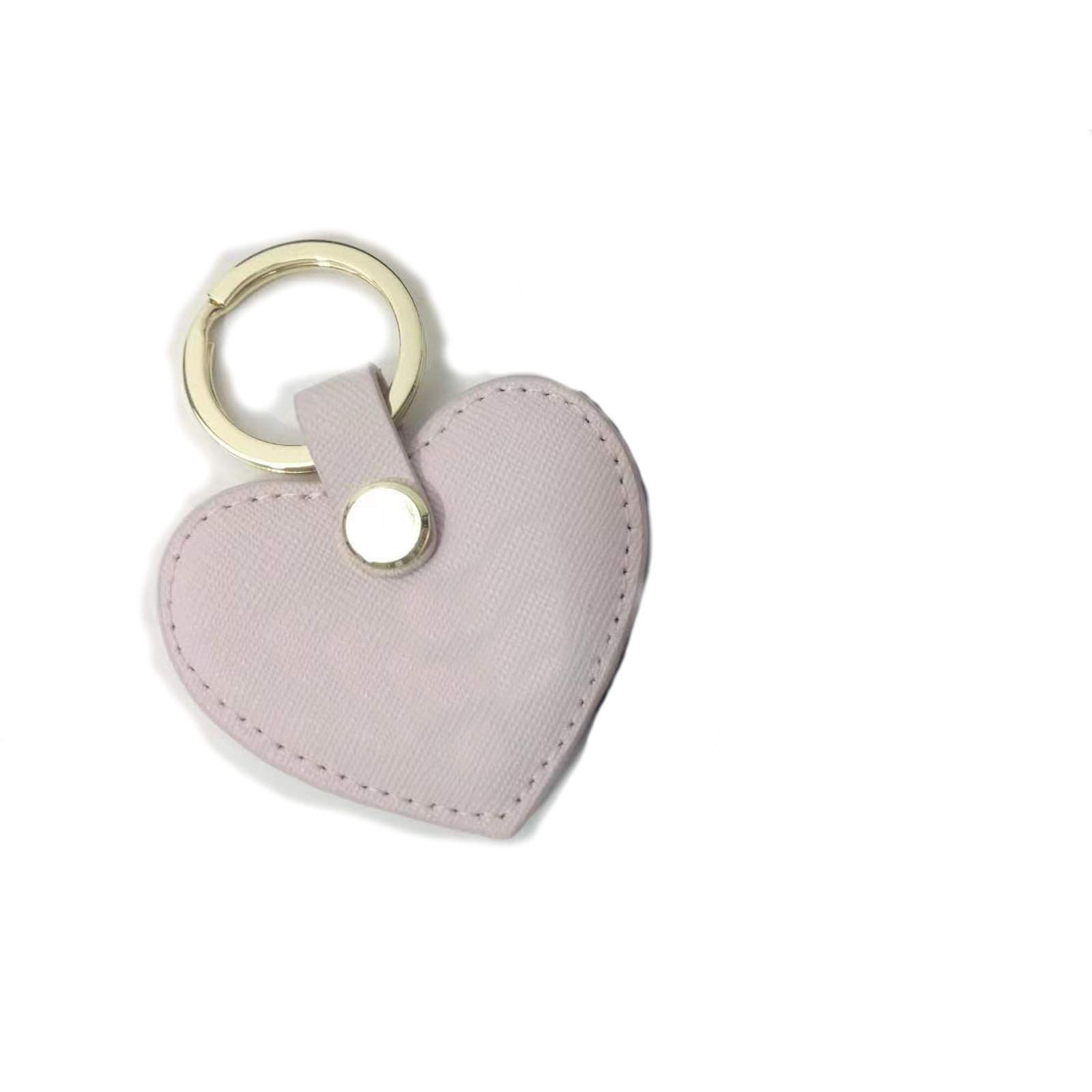 DAN Fashion Heart Shaped Leather Keychain - Cute Pink Leather Key Ring for Car Keys, House Keys & Gift Giving - Perfect for Everyday Use, Travel & Special Occasions