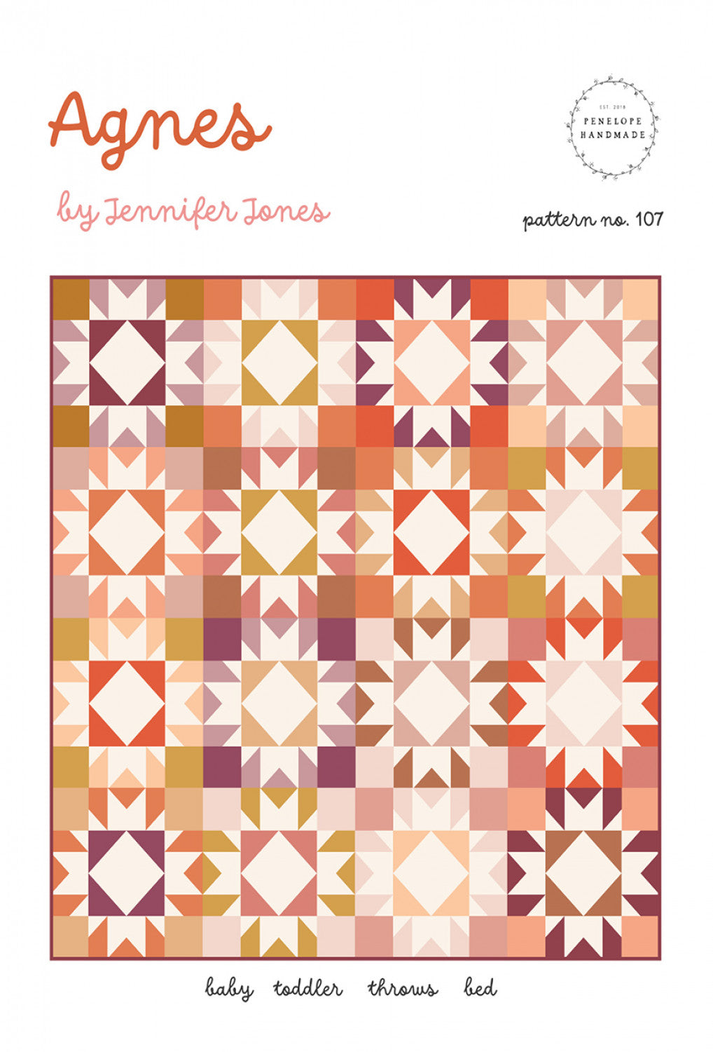 Agnes Quilt Pattern - Premium DIY Quilting Kit for Beginners & Experts - Perfect for Home Decor, Baby Blankets & Handmade Gifts
