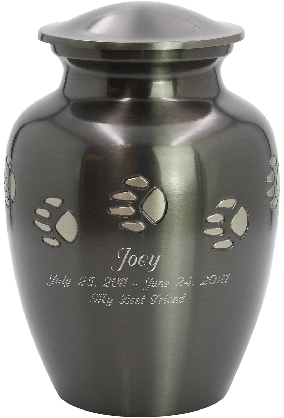Customizable Dog Paw Prints Slate Pet Urn - Engravable Small Pet Cremation Urn for Dogs up to 25lbs - Rainbow Bridge Memorial Keepsake with Presentation Bag - Perfect for Home Memorials & Pet Loss Gifts
