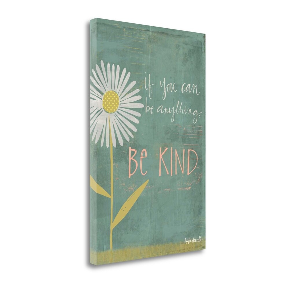 Be Kind By Katie Doucette - Premium Giclee Art Print on Gallery Wrapped Canvas - Ready to Hang Wall Decor for Living Room, Bedroom & Office - Inspirational Home Decor Gift
