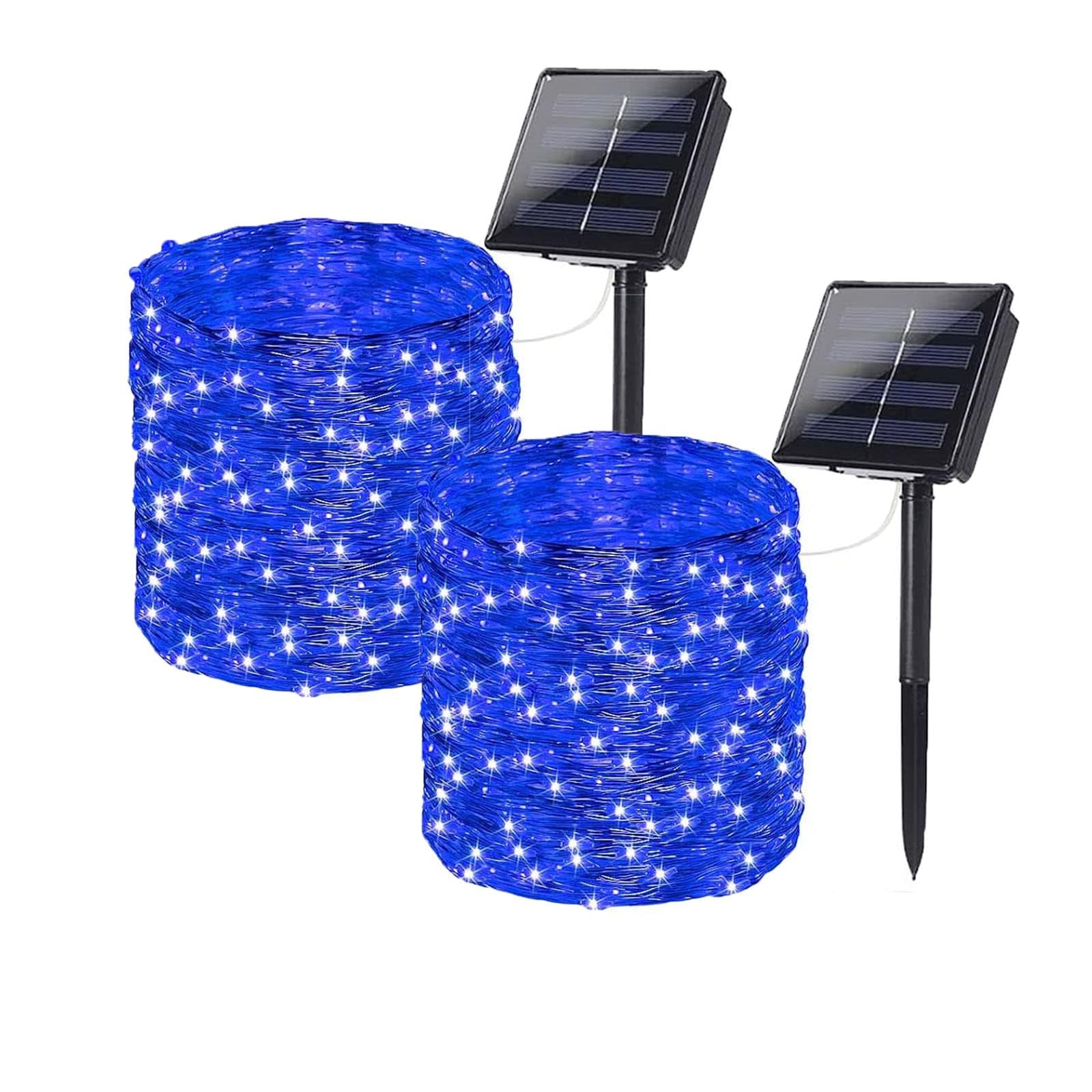 200 LED Solar String Lights Outdoor, 2-Pack 72FT Waterproof Fairy Lights with 8 Modes - Blue Twinkle Lights for Tree, Garden, Patio, and Backyard Decorations