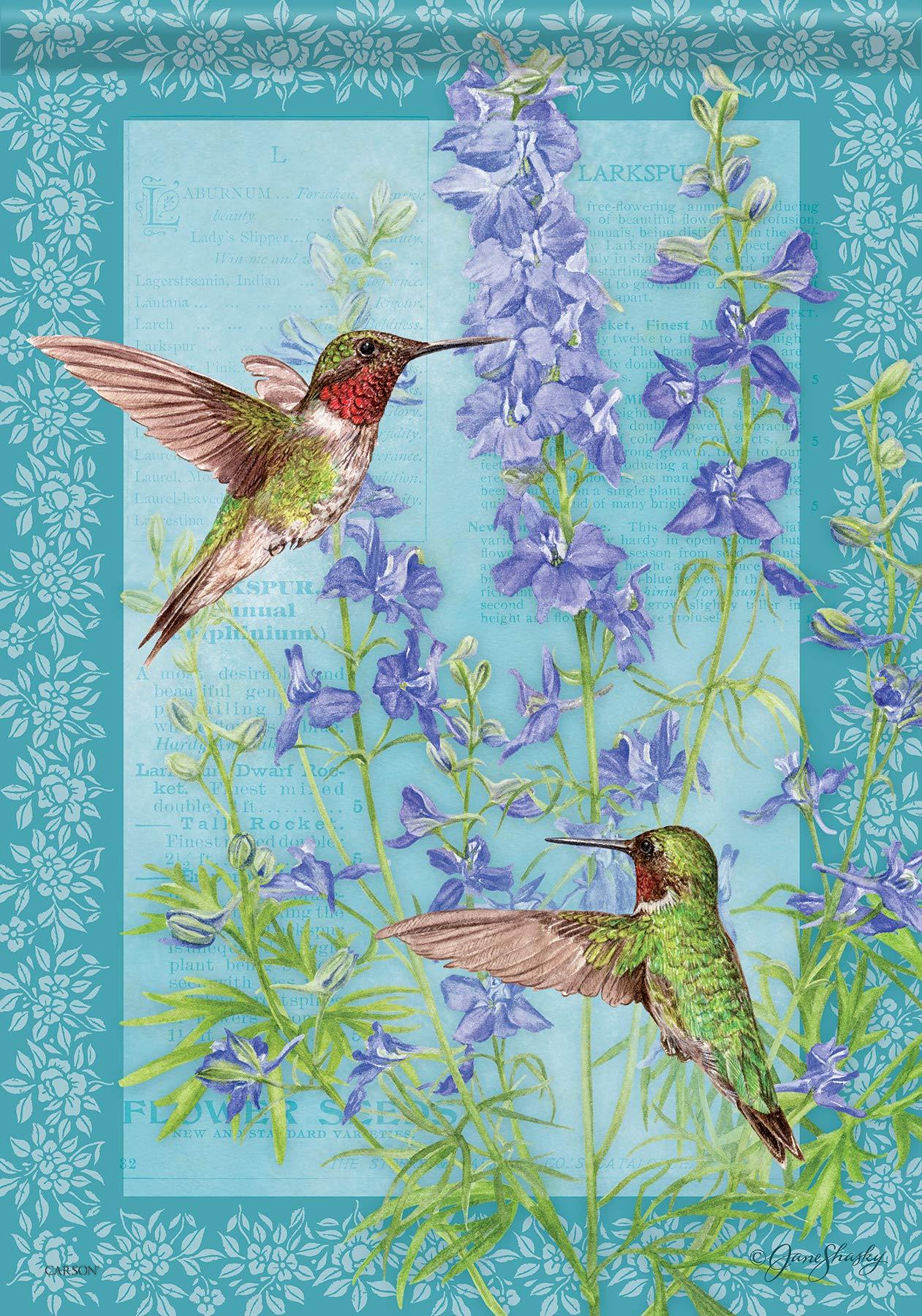 Beautiful Botanical Larkspur Garden Flag - Outdoor Decorative Spring Summer Flower Banner for Yard, Patio & Porch Decor