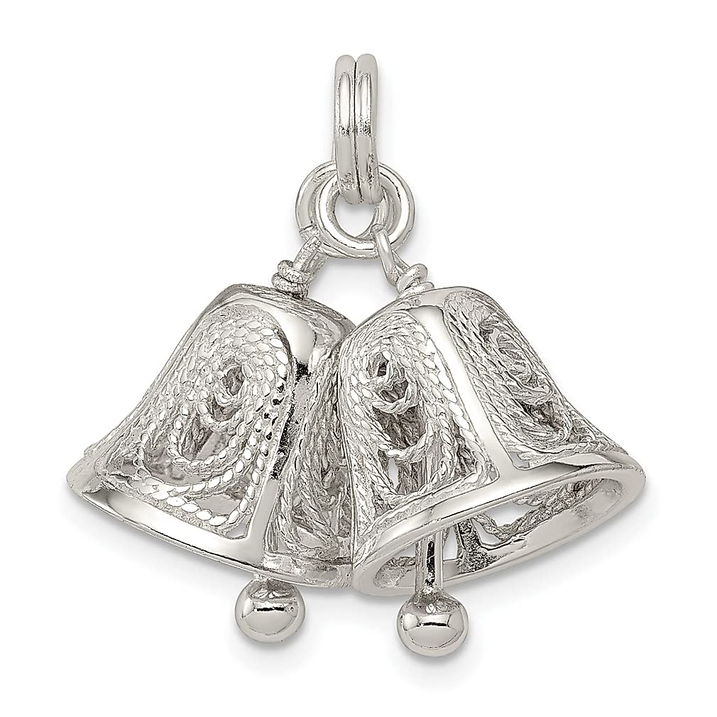 925 Sterling Silver Bells Charm Necklace Pendant - Elegant Women's Jewelry Gift for Wedding, Holiday & Special Occasions - Perfect for Christmas, Anniversary & Birthday Celebrations