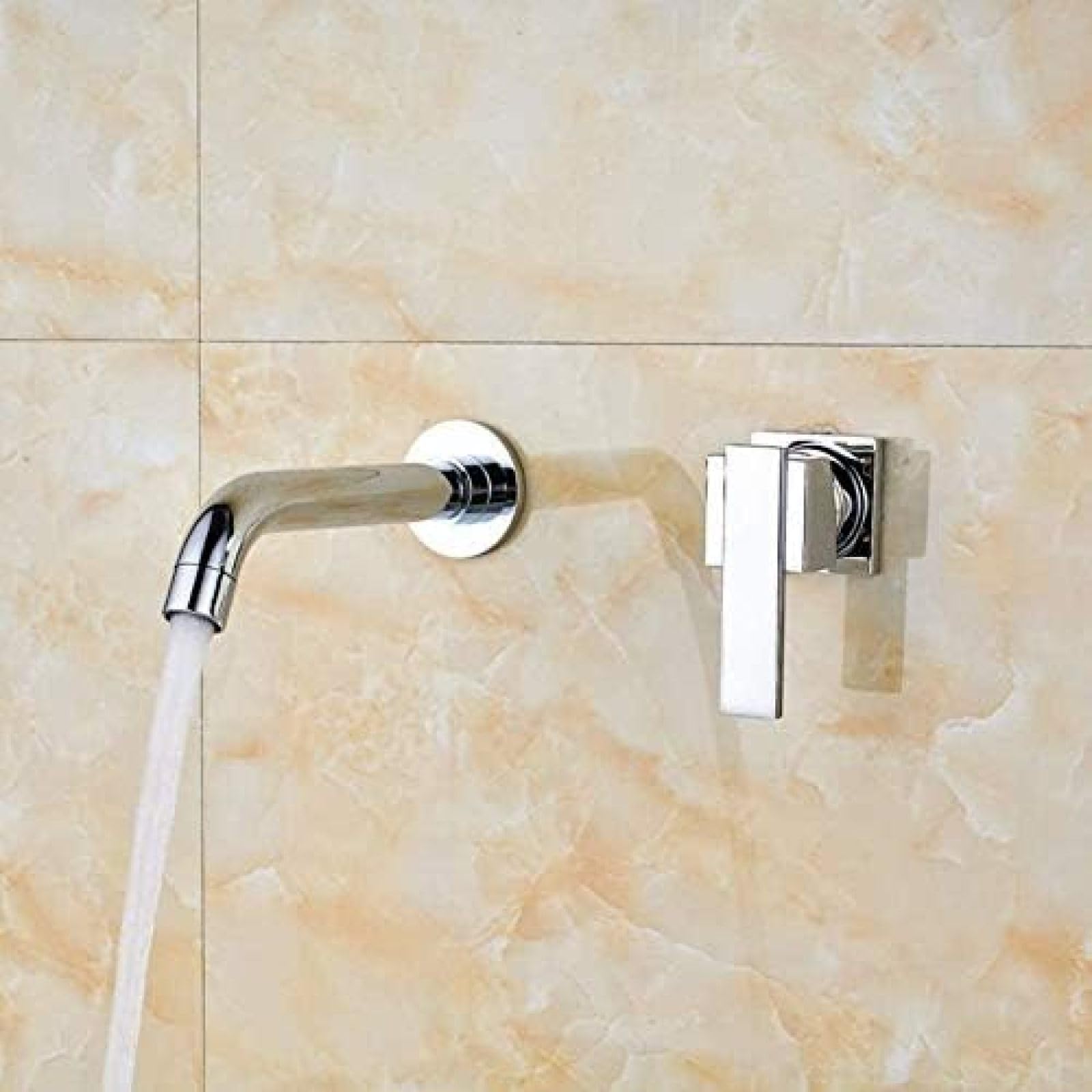 CRJUS Single Handle Waterfall Kitchen Faucet - Chrome Wall Mounted Basin Sink Mixer Tap for Modern Bathroom & Kitchen | Perfect for Small Spaces & Minimalist Designs