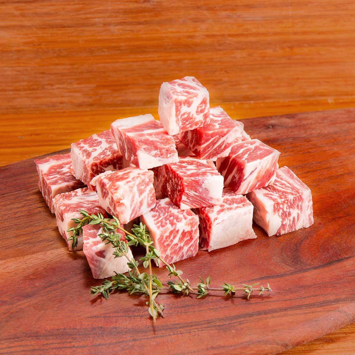 Certified Angus Beef USA CAB Prime Boneless Short Rib Cubes (200g) - Premium Quality, Previously Frozen - Perfect for BBQ, Stews, and Gourmet Cooking