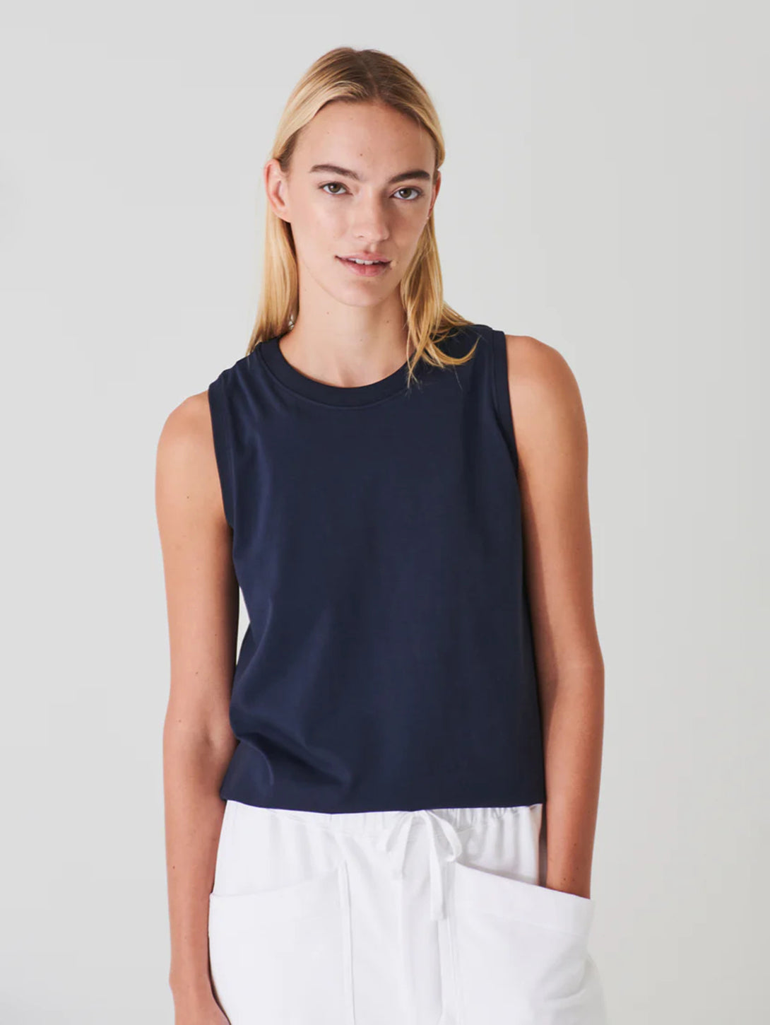 Stylish Boyfriend Tank Top for Women - Comfortable & Trendy Midnight Black - Perfect for Casual Outings, Summer Wear & Layering