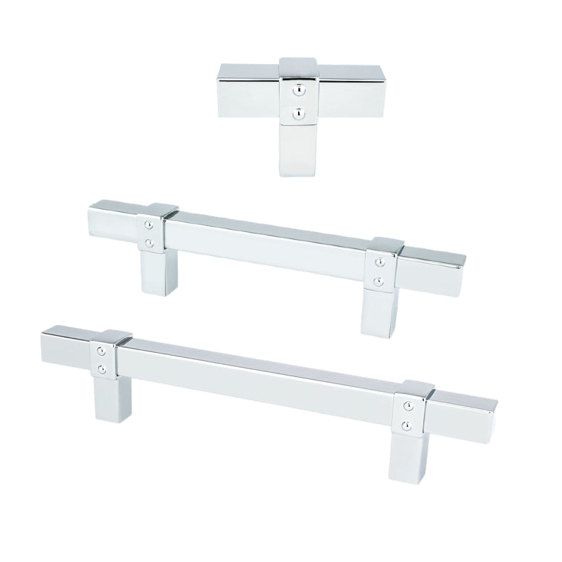 Polished Chrome Rio T Bar Cabinet Knobs and Drawer Pulls - Modern Hardware for Kitchen Cabinets, Bathroom Vanities & Furniture Upgrades