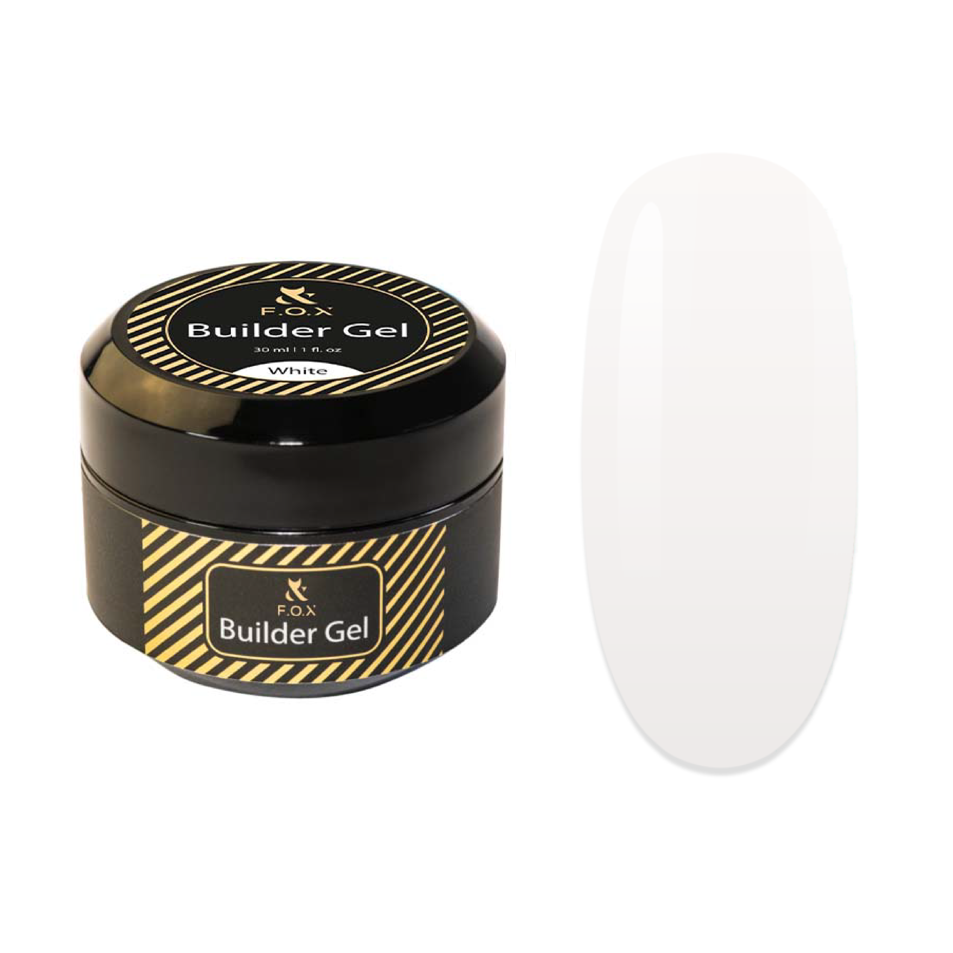 F.O.X Builder Gel Cover White - 30ml Nail Extension Gel for Strong & Natural-Looking Nails - Perfect for Salon & Home Manicures
