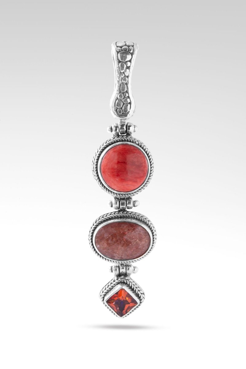 Blessed with Abundance Pendant - Orange Sunstone & Spiny Oyster Shell Necklace with Mystic Topaz | Spiritual Jewelry for Meditation, Healing & Positive Energy