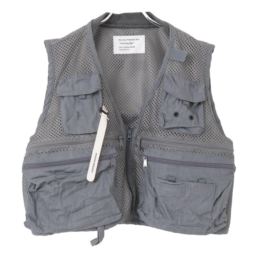 MOUNTAIN RESEARCH PHISHING VEST GREY - Waterproof Outdoor Fishing Vest with Multiple Pockets for Hiking, Camping & Fishing Gear Storage