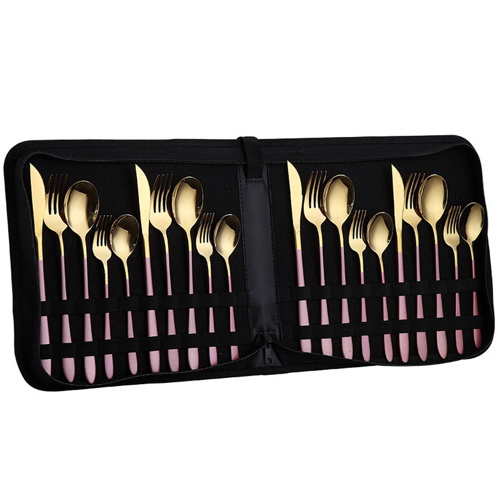 AIWKR Portable Reusable Travel Cutlery Set - 16 Piece Stainless Steel Utensils for Camping, Picnic, Hiking & Outdoor Dining | Perfect for Family Gatherings & Backpacking Trips