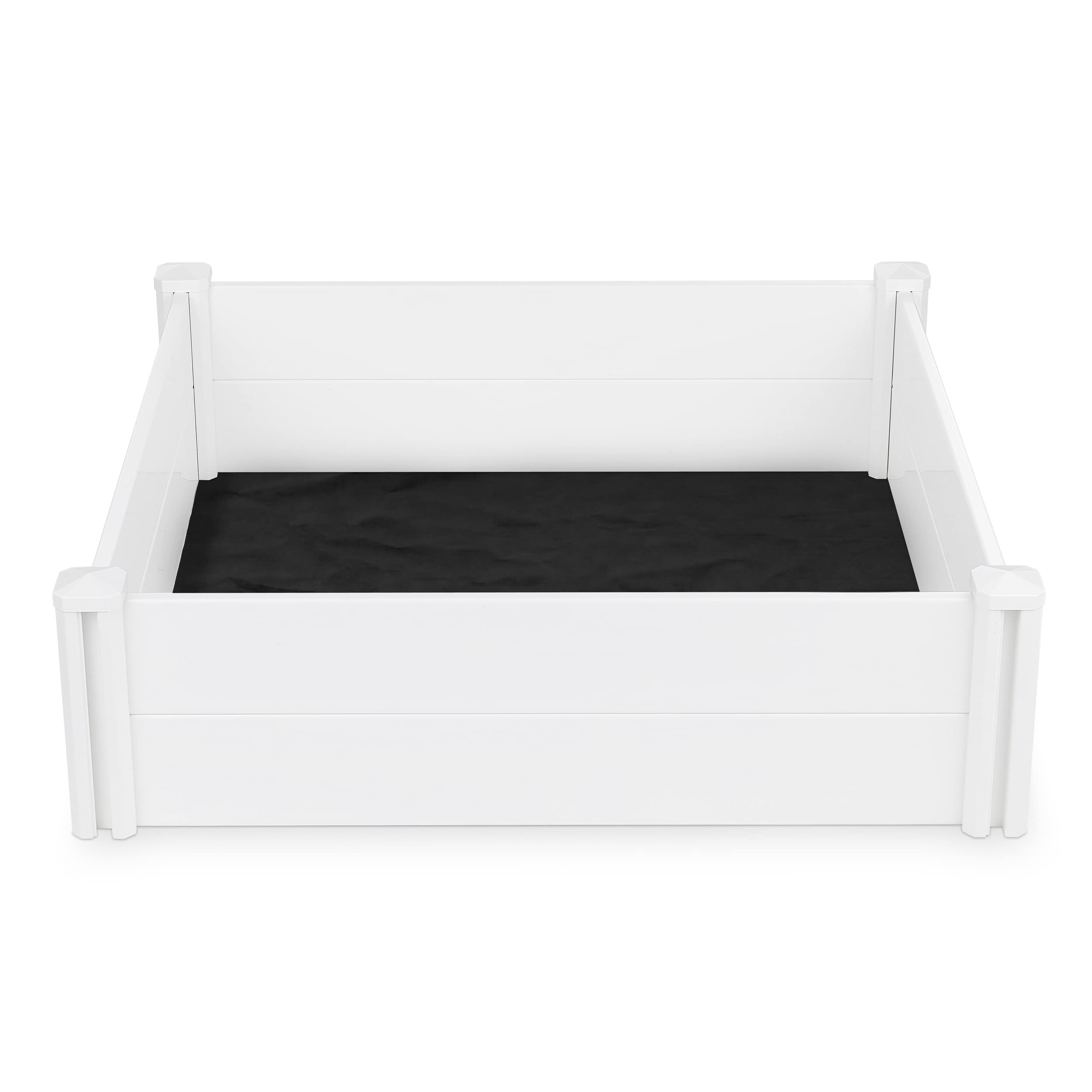White Vinyl Raised Garden Bed Kit - 48x48x12 Inch Elevated Planter Box for Vegetables, Fruits & Herbs - Durable 20-Year Outdoor Gardening Solution - Easy Tool-Free Assembly - Perfect for Backyards, Patios & Puppy Whelping Areas