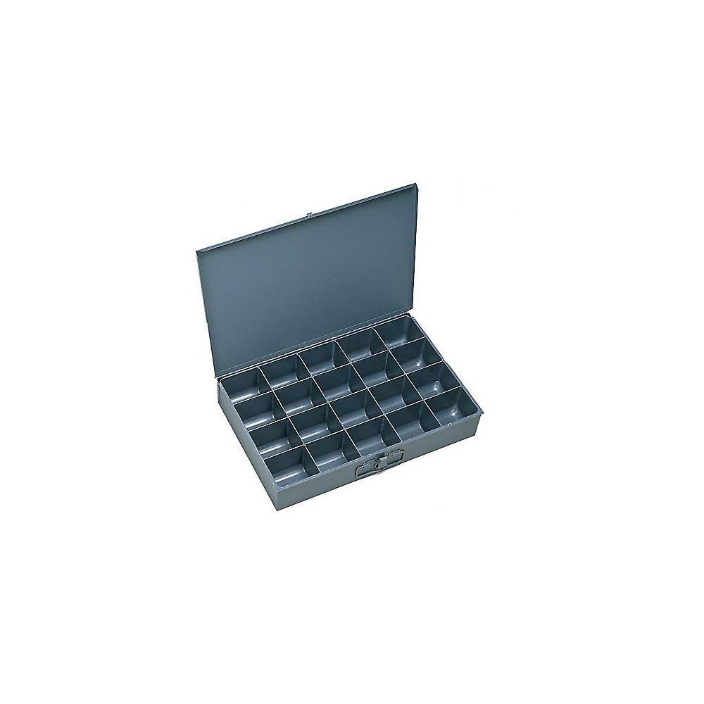 DURHAM 18x12x3 Inch Plastic Compartment Box with 20 Fixed Dividers - Set of 4 for Organizing Small Parts, Tools, Crafts, and Office Supplies - Perfect for Workshops, Garages, and DIY Projects