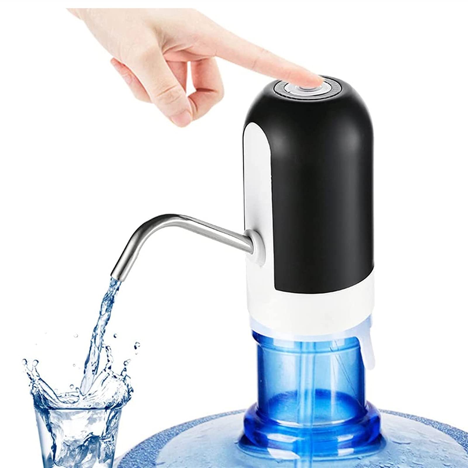 5 Gallon Water Bottle Pump - USB Rechargeable Automatic Water Dispenser for Home & Office | Compatible with 3-5 Gallon Jugs, Screw Top & Crown Caps | Perfect for Kitchen, Camping, RV & Emergency Use