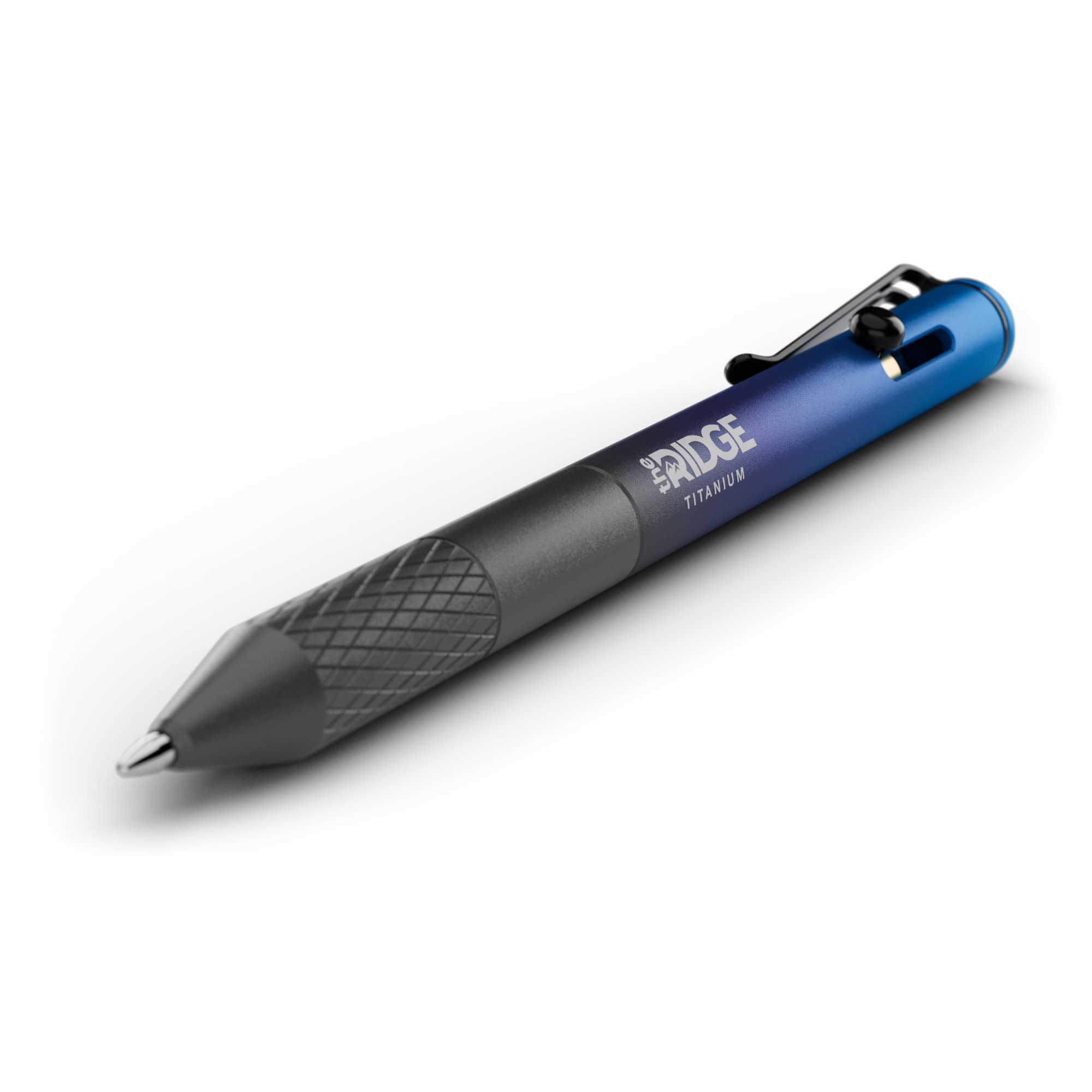 The Ridge Bolt Action Ballpoint Pen - Premium Metal Retractable Pen with Textured Grip & Pressurized Refill | Compact Writing Instrument in Burnt Titanium Finish | Perfect for Office, Business Meetings & Everyday Carry (EDC)