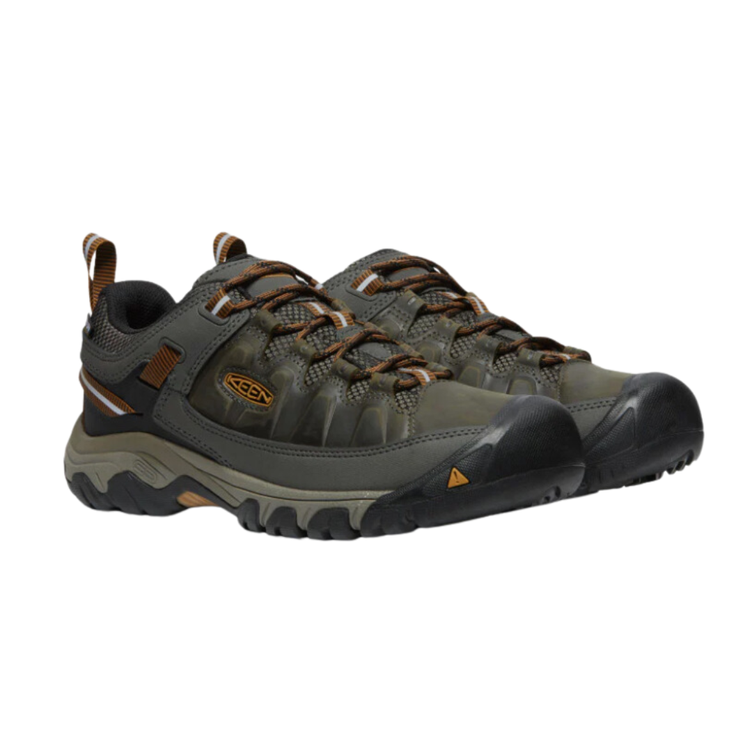 Men's KEEN Targhee III Waterproof Hiking Boots - Black Olive/Golden Brown (Regular Width) for Outdoor Adventures & Trail Walking