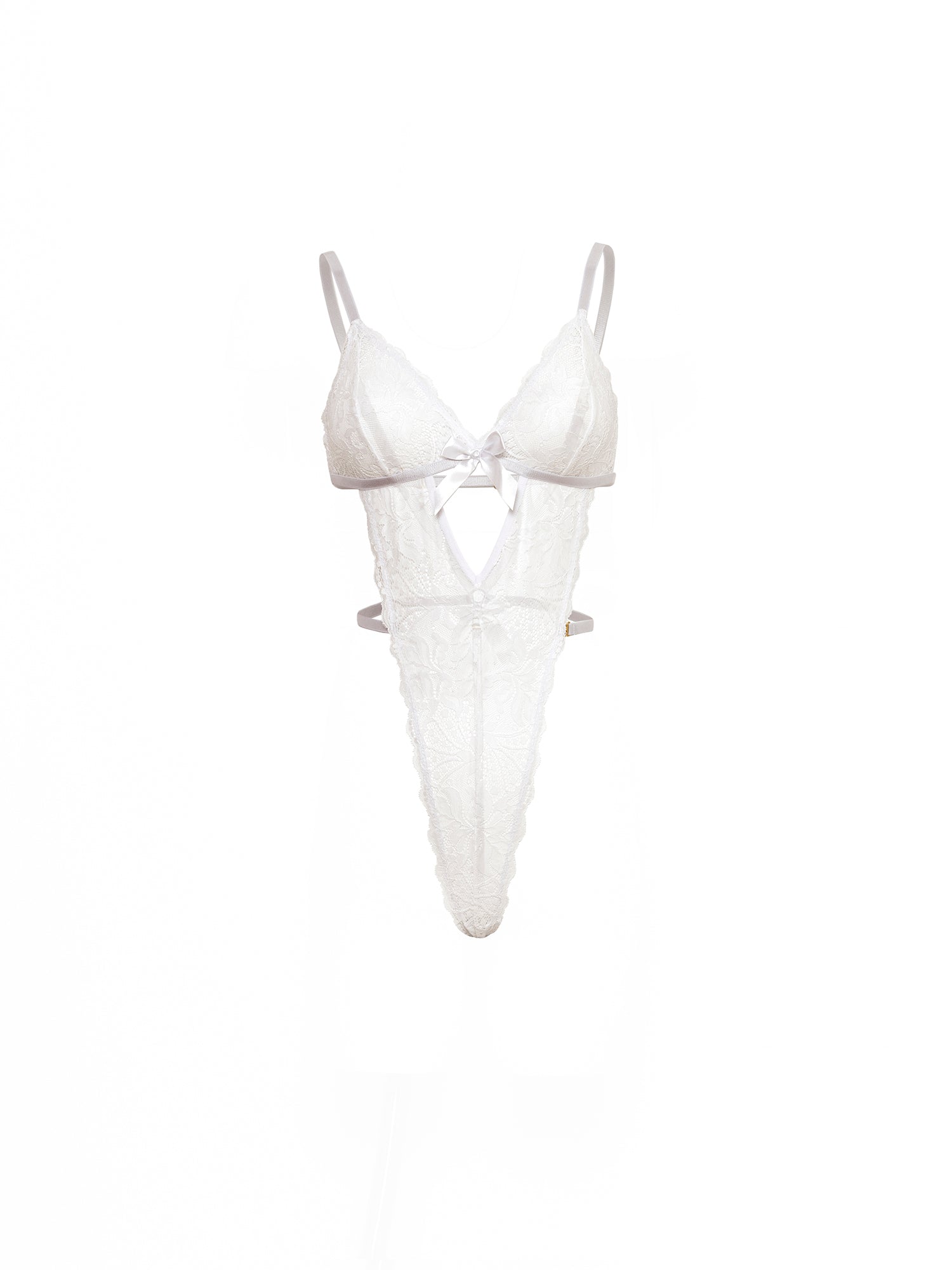 Alivia Lace Teddy Bridal Lingerie - Sexy Lace Bodysuit for Women, Romantic Wedding Night & Honeymoon Intimate Wear